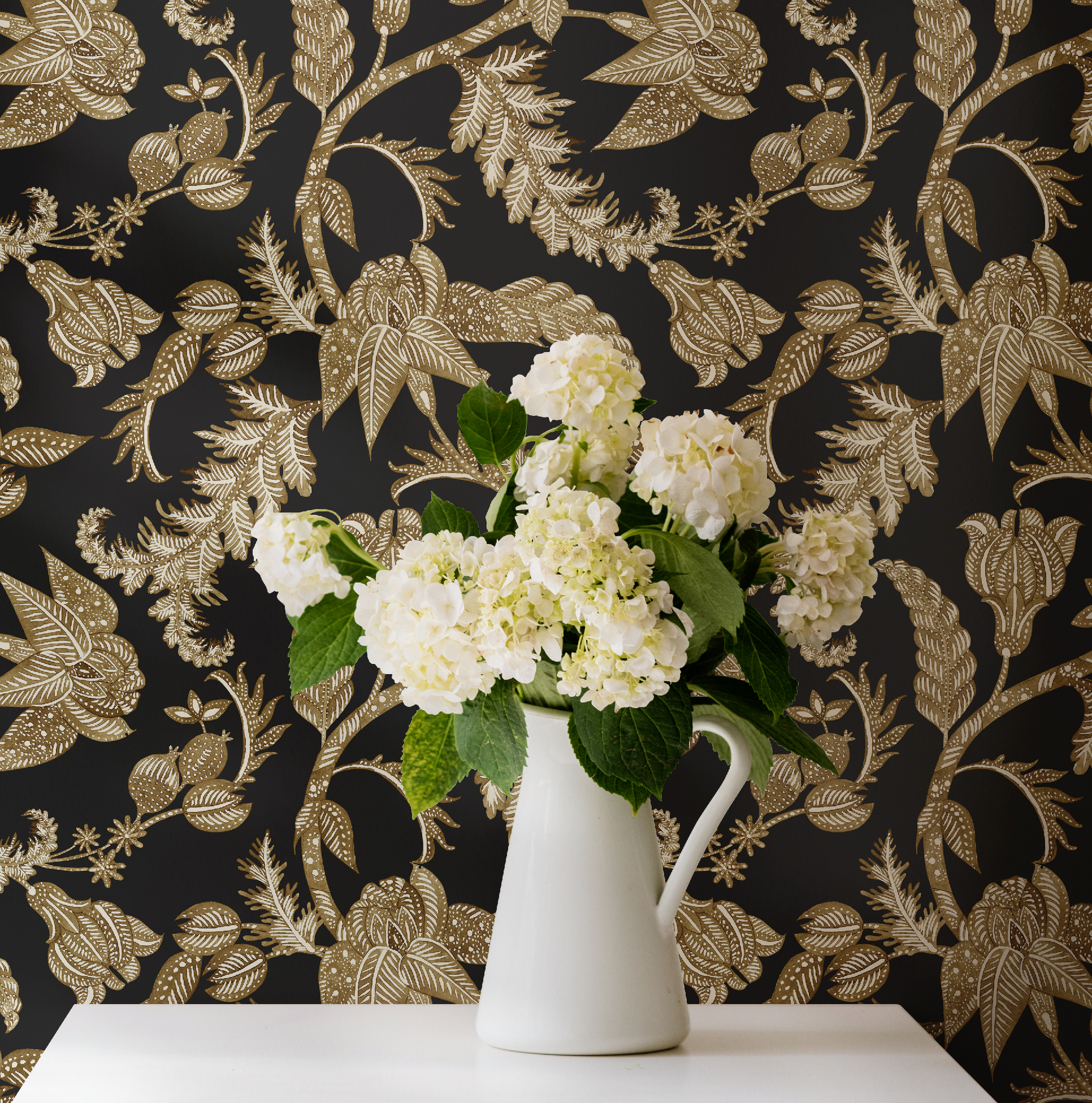 Antique Botanical Etching / Charcoal Wallpaper - Image 5 by RebelMod