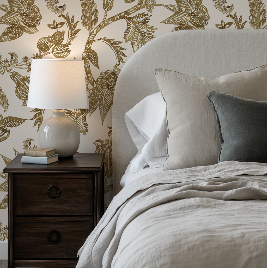 Antique Botanical Etching / Cream Wallpaper - Image 6 by RebelMod