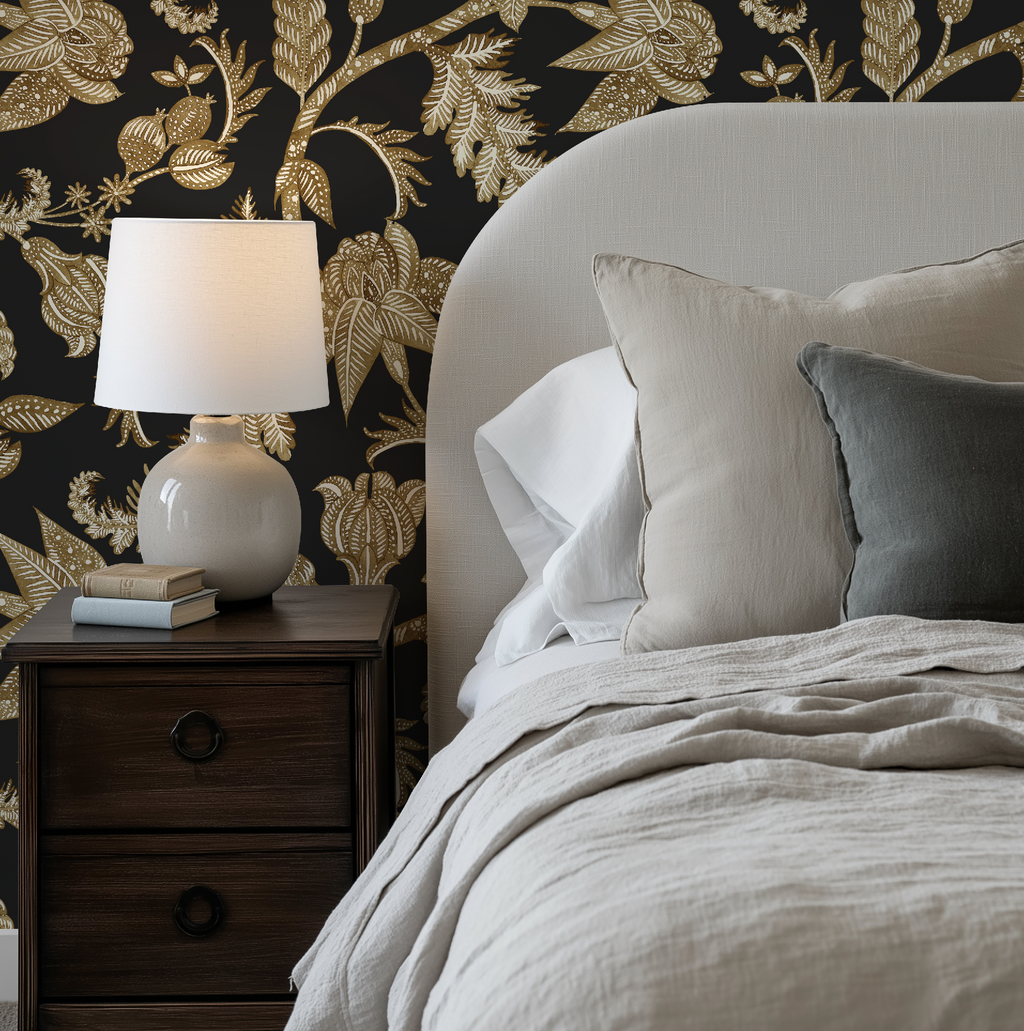 Antique Botanical Etching / Charcoal Wallpaper - Image 6 by RebelMod