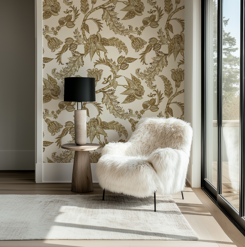 Antique Botanical Etching / Cream Wallpaper - Image 7 by RebelMod