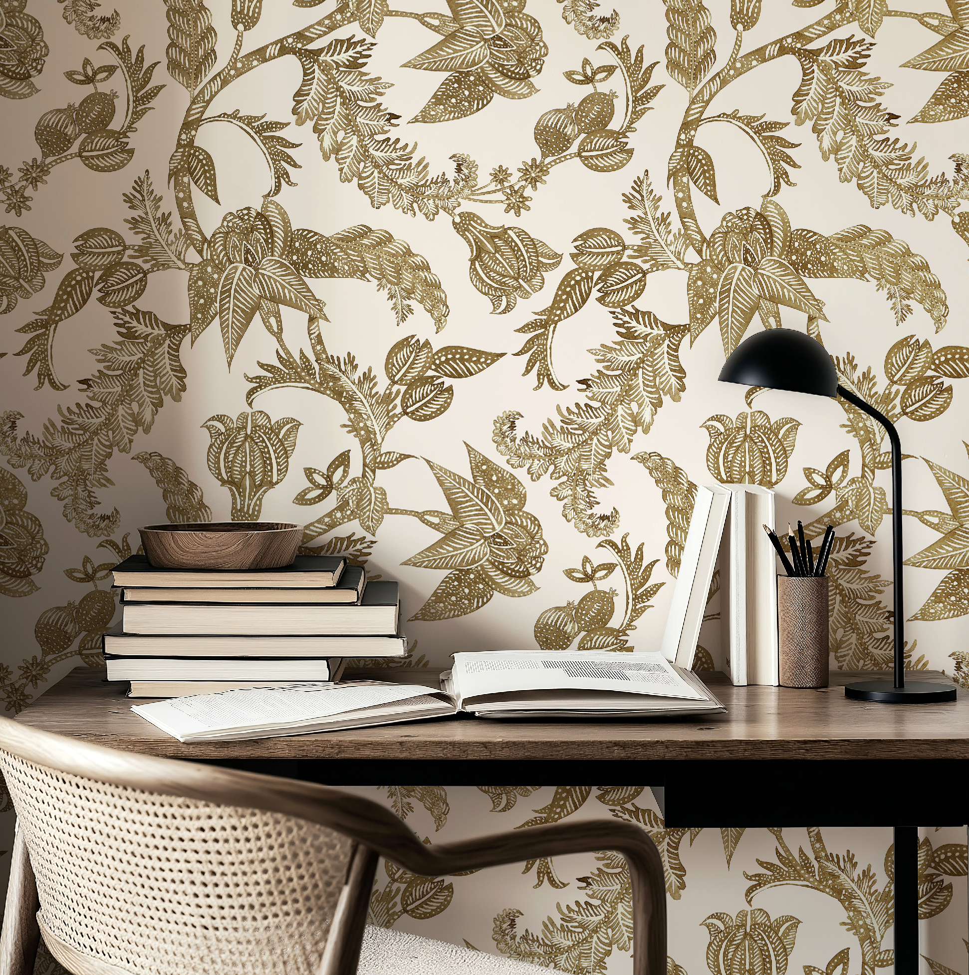 Antique Botanical Etching / Cream Wallpaper - Image 9 by RebelMod