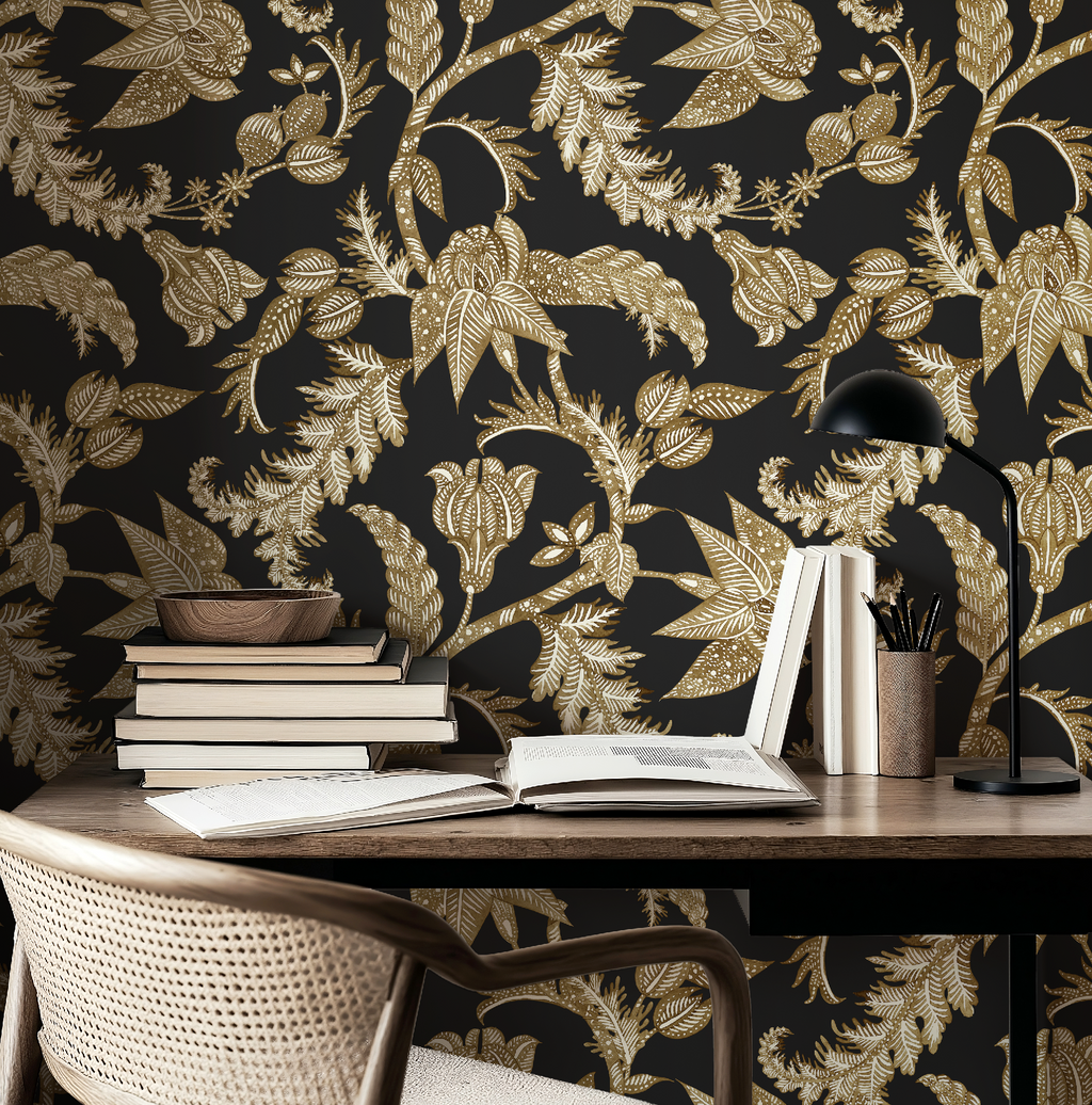 Antique Botanical Etching / Charcoal Wallpaper - Image 9 by RebelMod