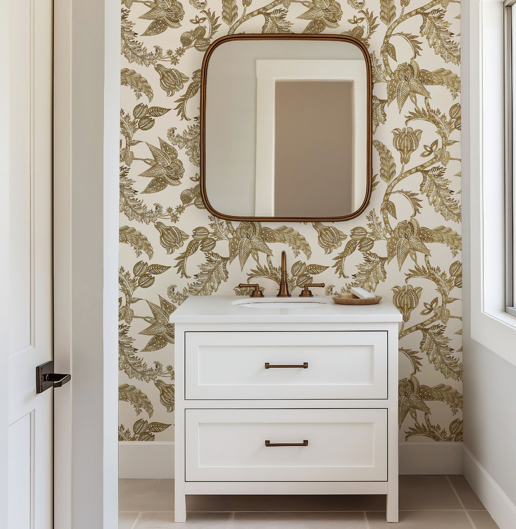 Antique Botanical Etching / Cream Wallpaper - Image 10 by RebelMod