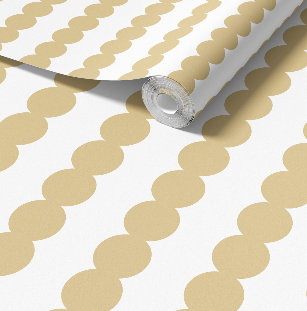 Scallop Stripe Muted Yellow Wallpaper - Image 5 by RebelMod