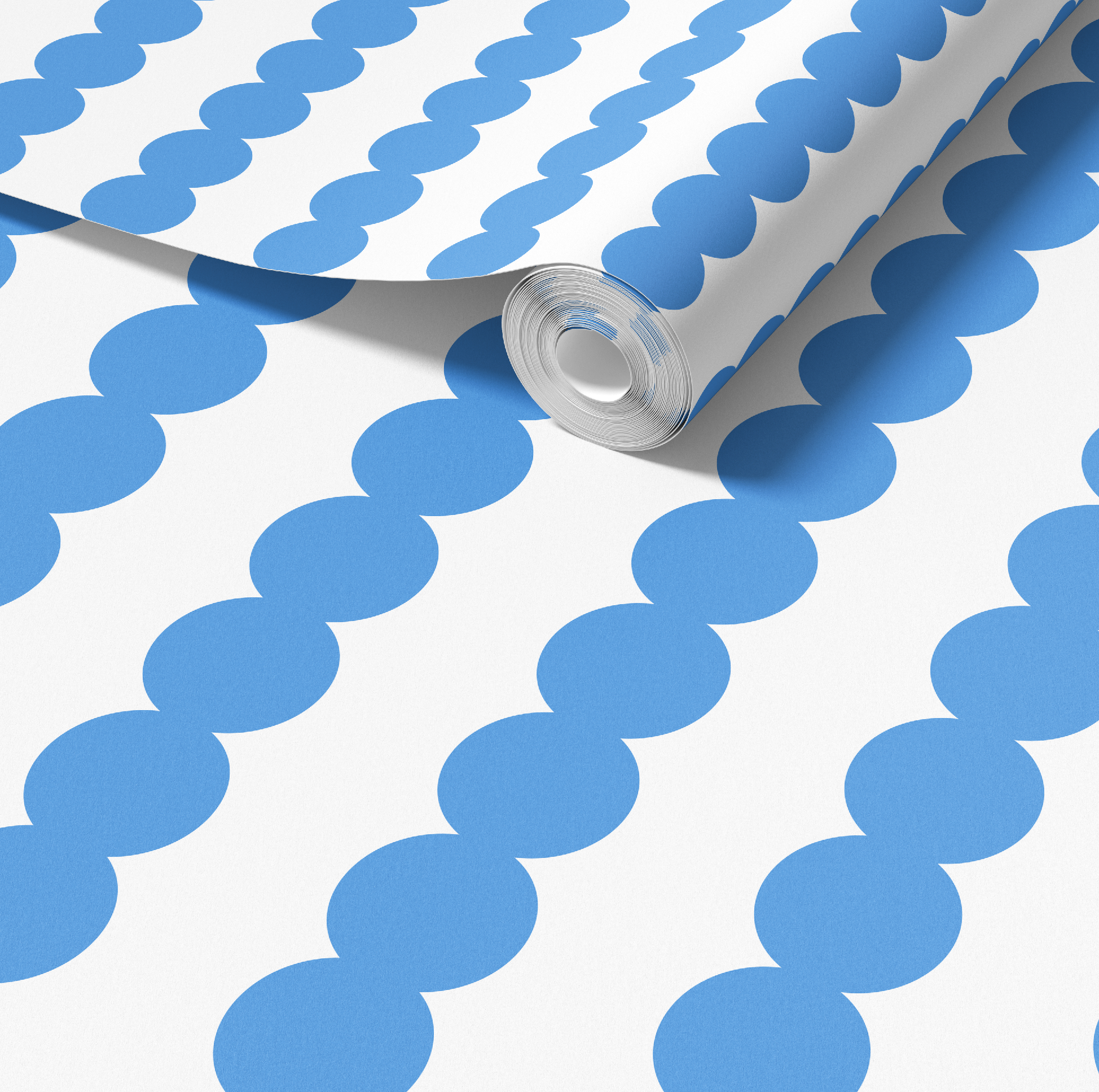 Scallop Stripe Blue Wallpaper - Image 2 by RebelMod