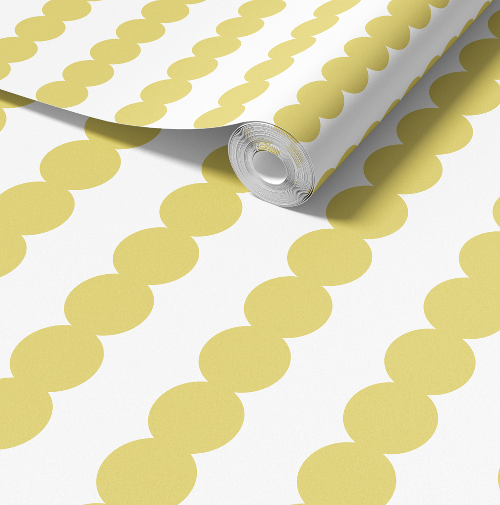 Scallop Stripe Yellow Wallpaper - Image 2 by RebelMod