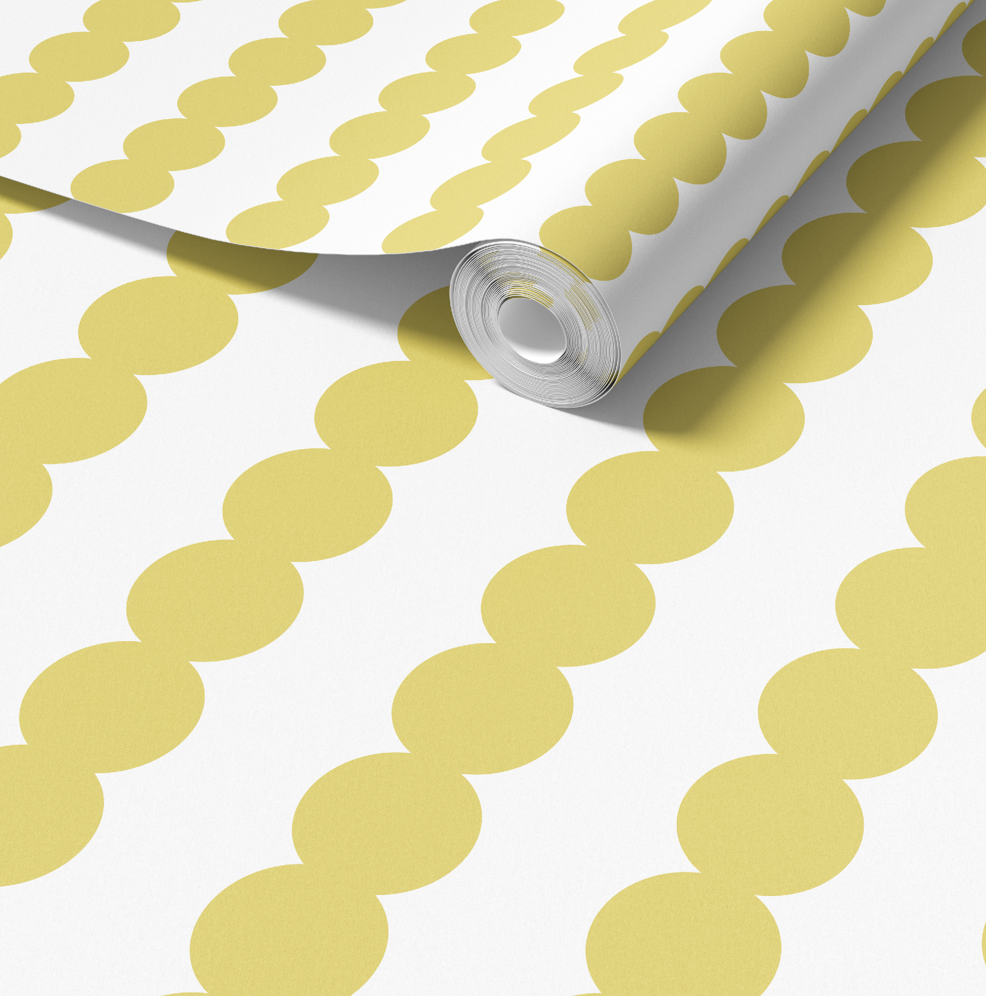 Scallop Stripe Yellow Wallpaper - Image 2 by RebelMod