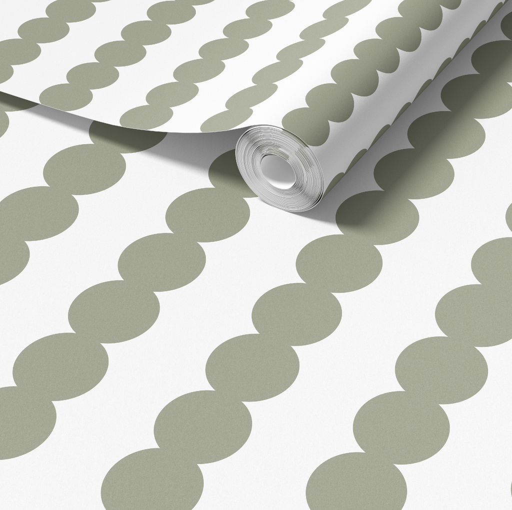 Scallop Stripe Taupe Wallpaper - Image 2 by RebelMod