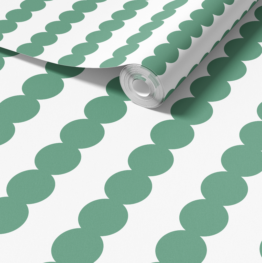 Scallop Stripe Green Wallpaper - Image 2 by RebelMod