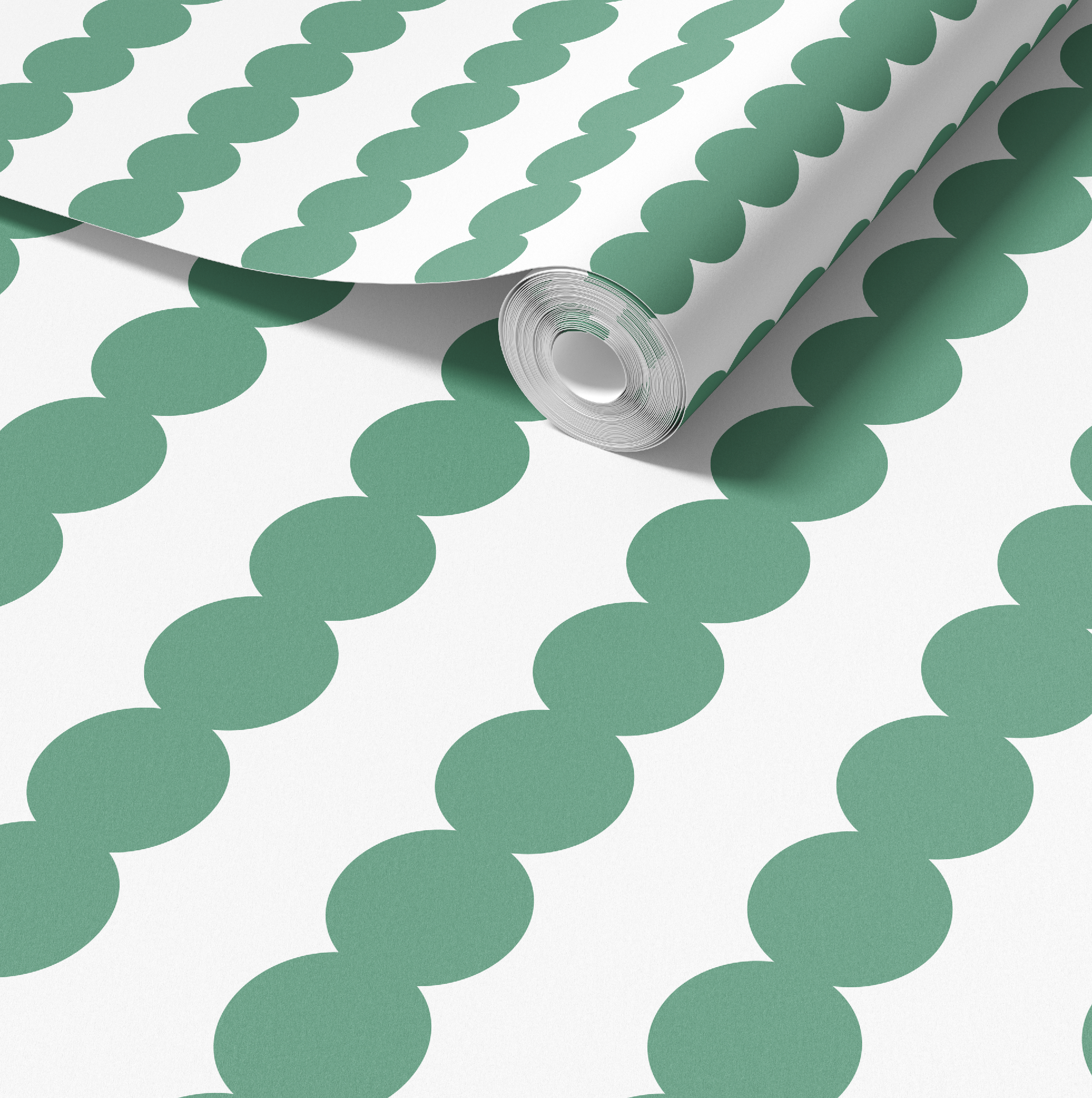 Scallop Stripe Green Wallpaper - Image 2 by RebelMod