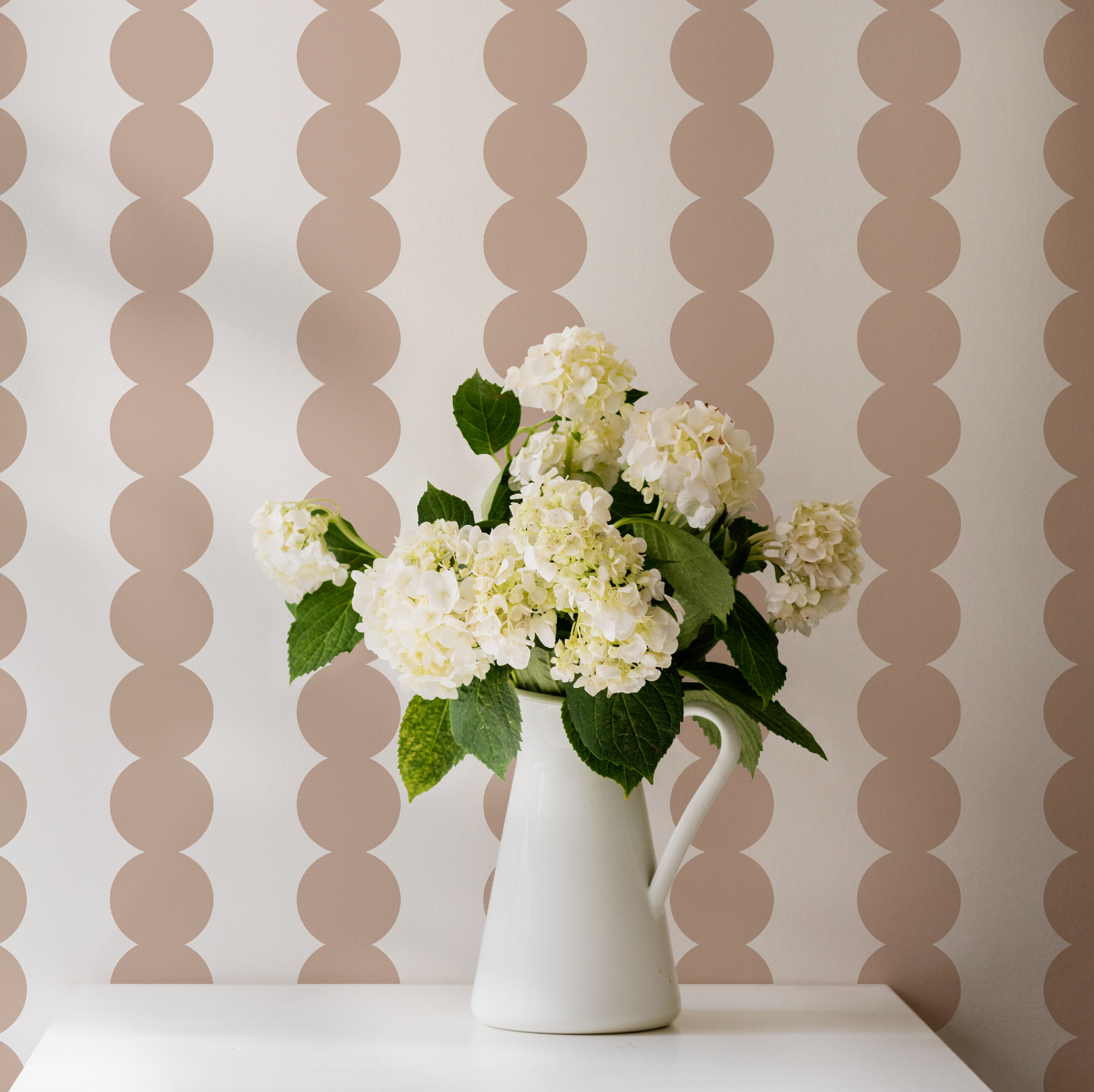 Scallop Stripe Muted Pink Wallpaper by RebelMod