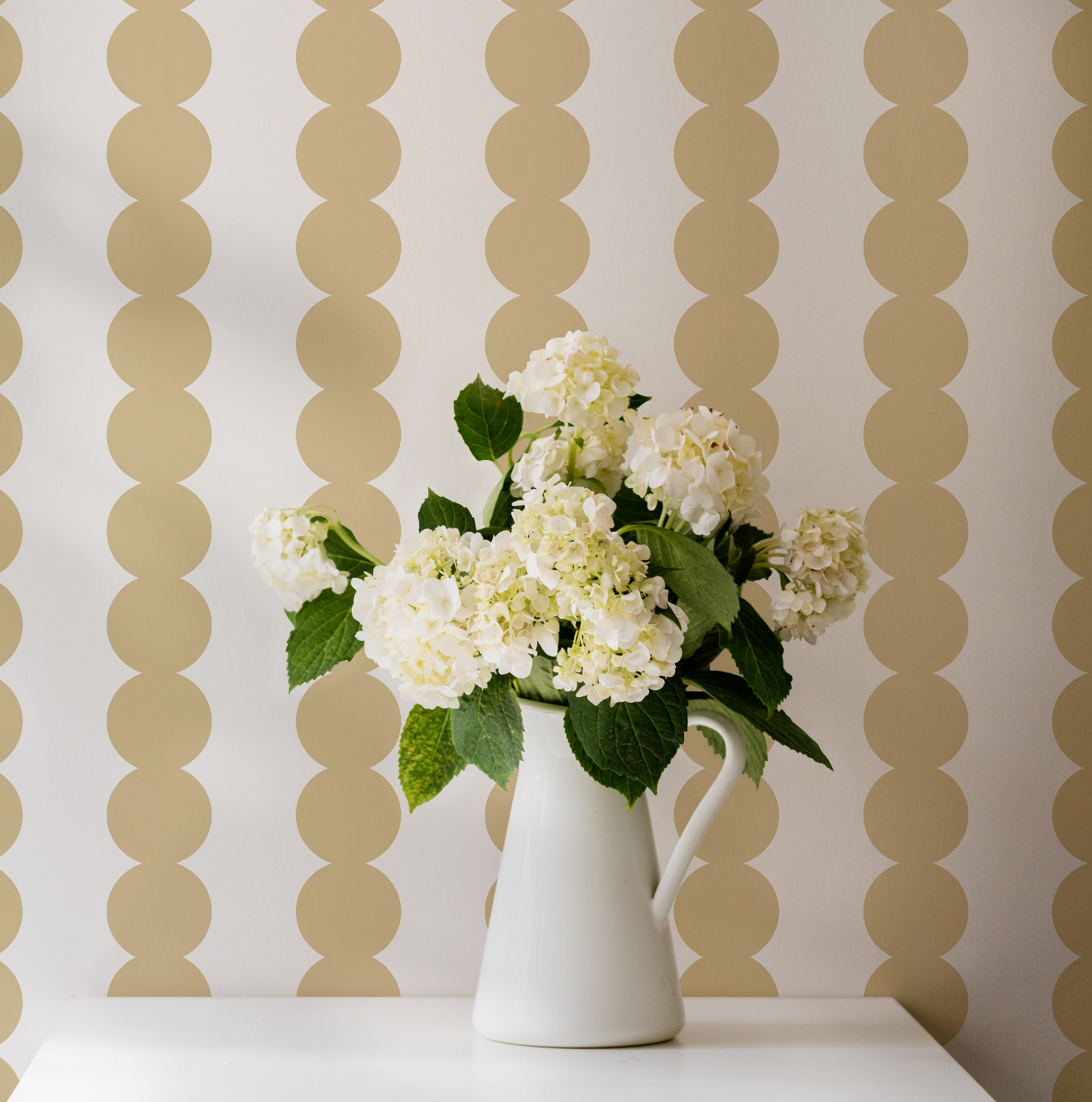 Scallop Stripe Muted Yellow Wallpaper - Image 6 by RebelMod