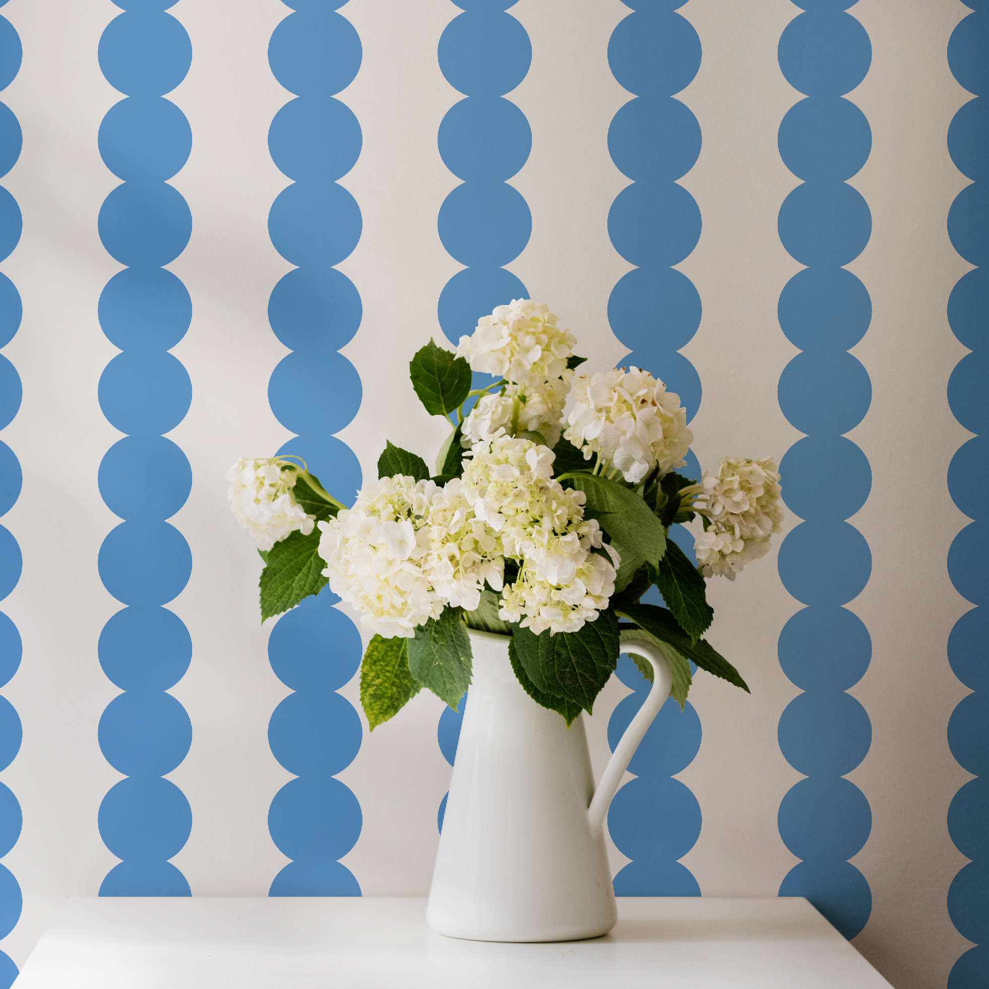 Scallop Stripe Blue Wallpaper - Image 5 by RebelMod
