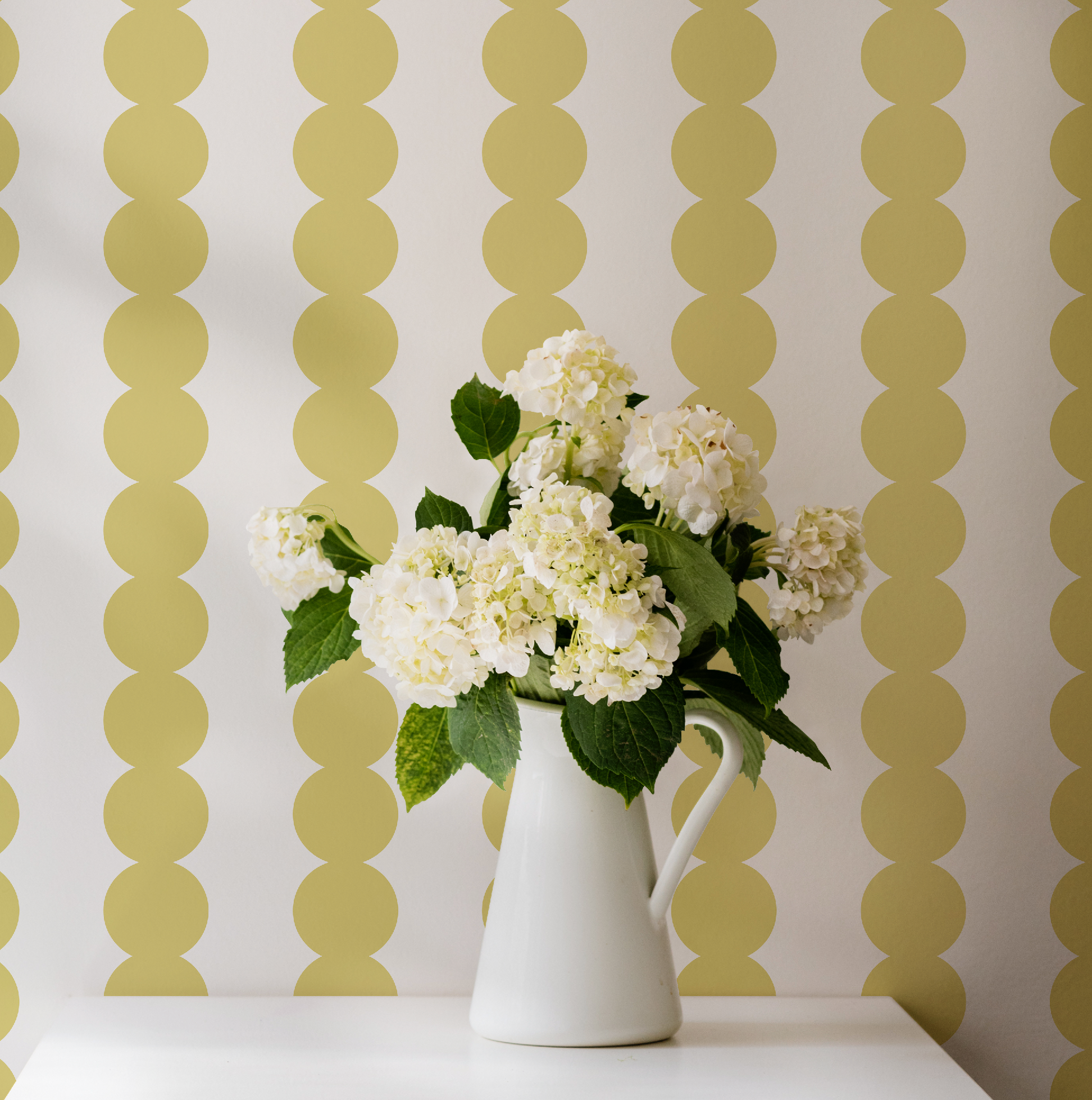 Scallop Stripe Yellow Wallpaper by RebelMod