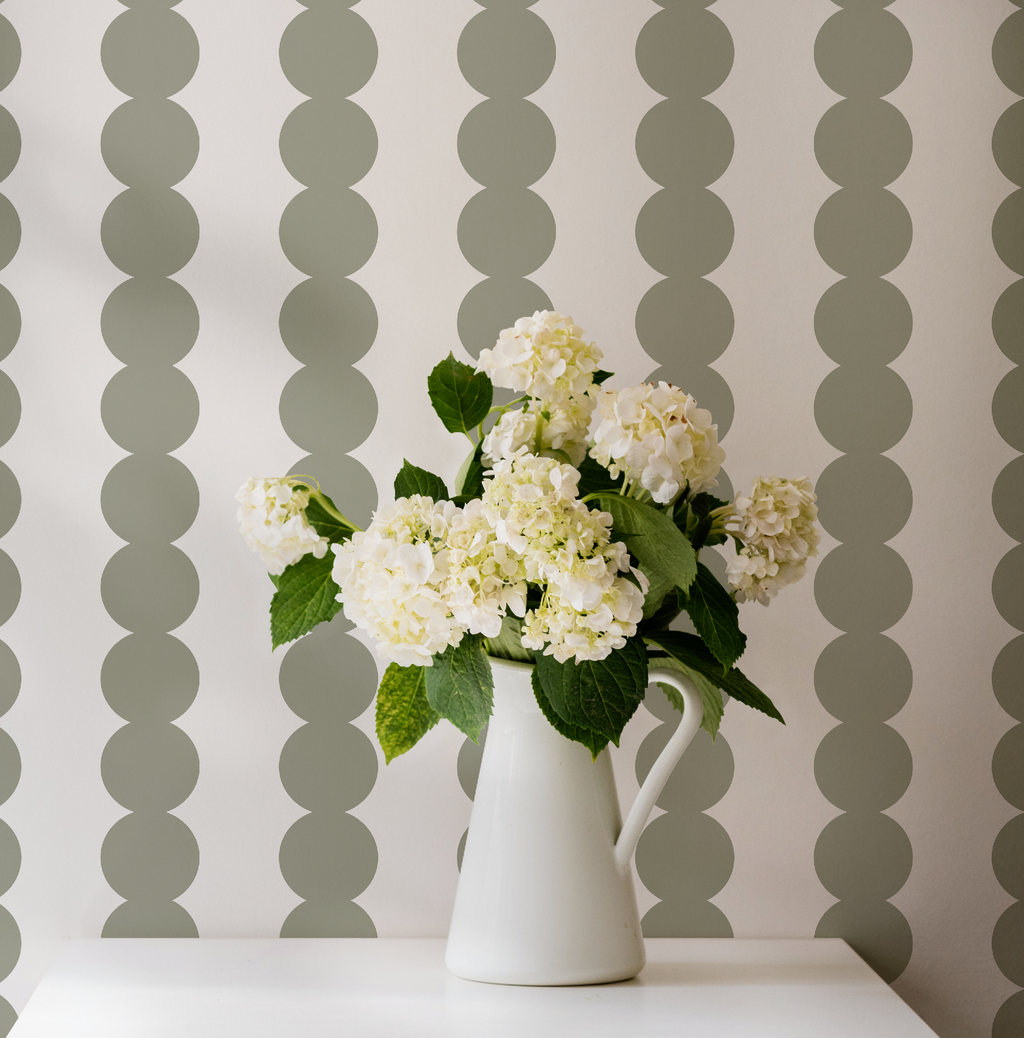 Scallop Stripe Taupe Wallpaper - Image 5 by RebelMod