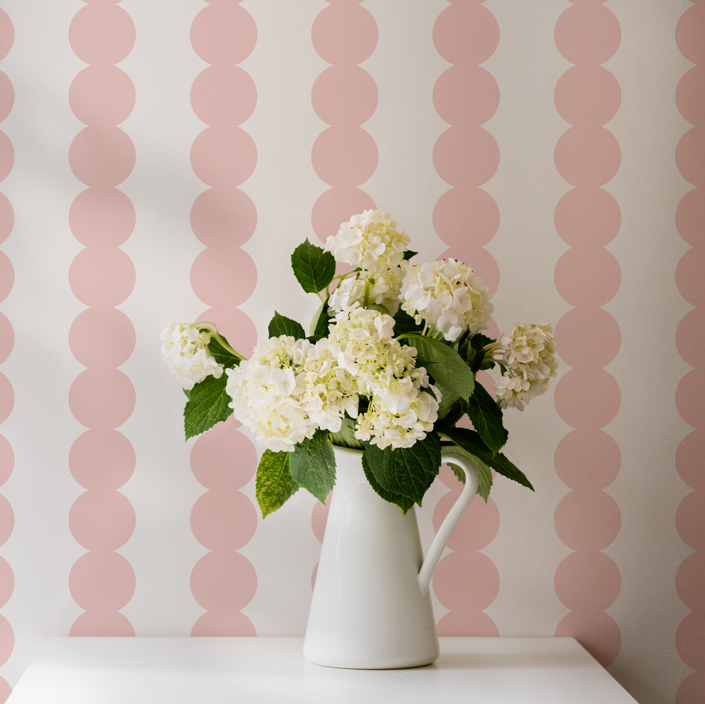 Scallop Stripe Pink Wallpaper - Image 4 by RebelMod