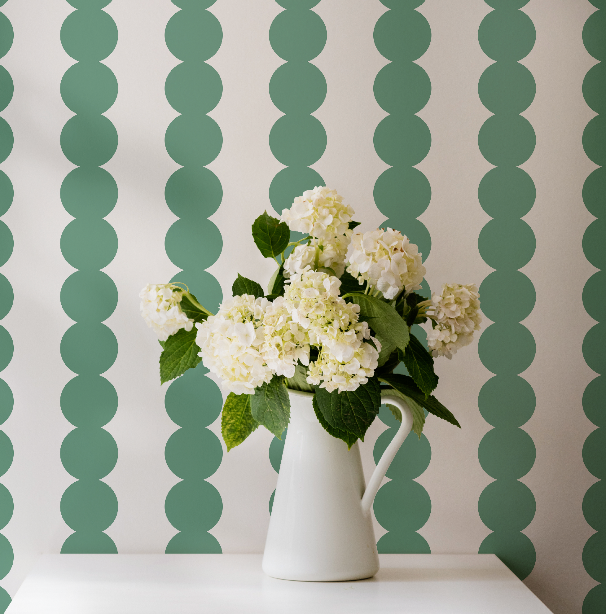 Scallop Stripe Green Wallpaper - Image 6 by RebelMod
