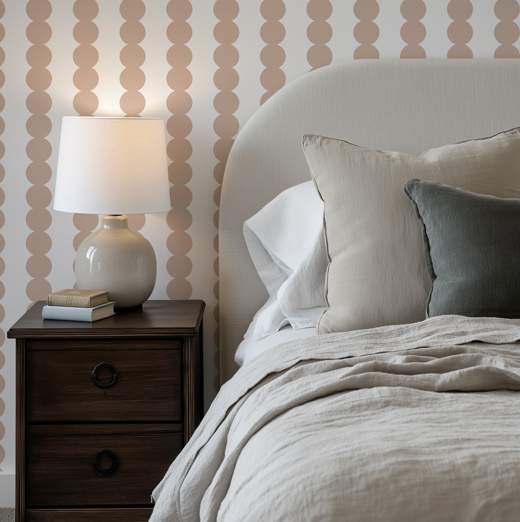 Scallop Stripe Muted Pink Wallpaper - Image 5 by RebelMod