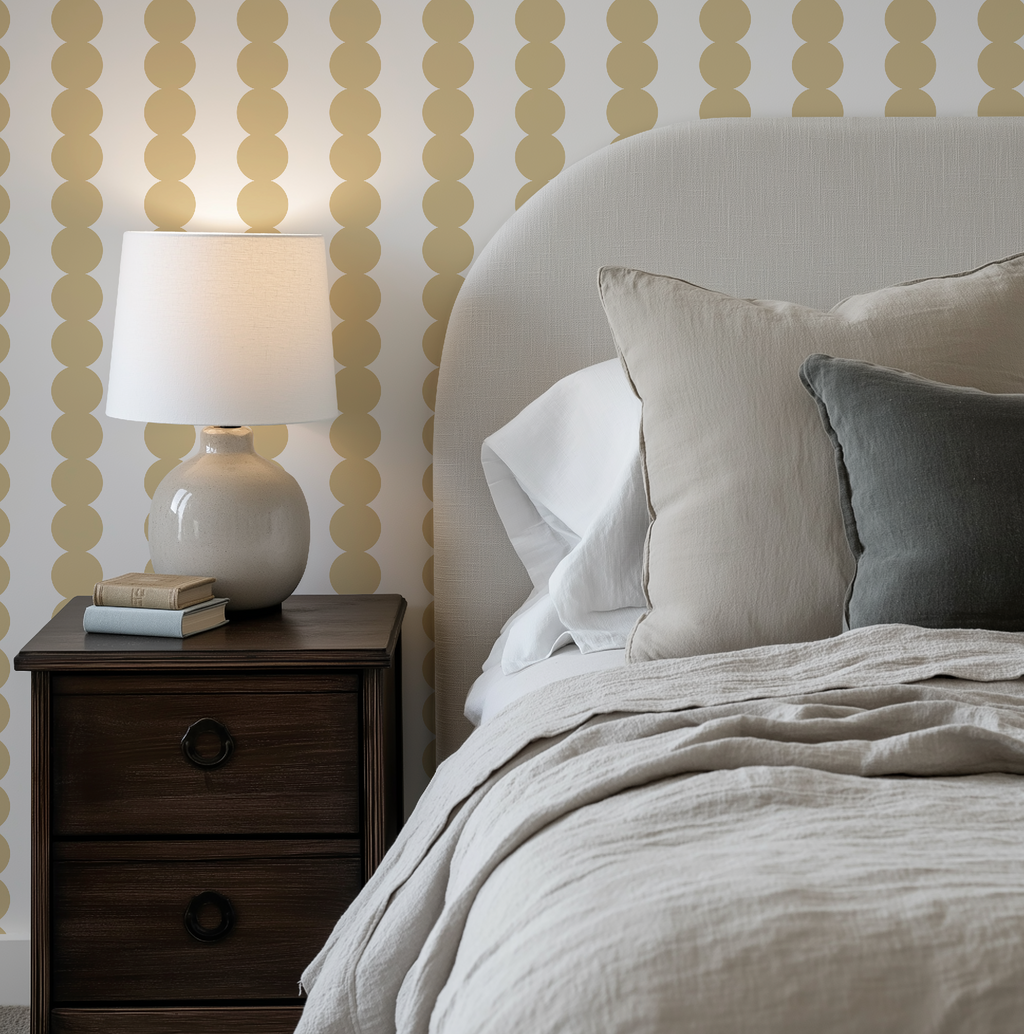 Scallop Stripe Muted Yellow Wallpaper - Image 7 by RebelMod