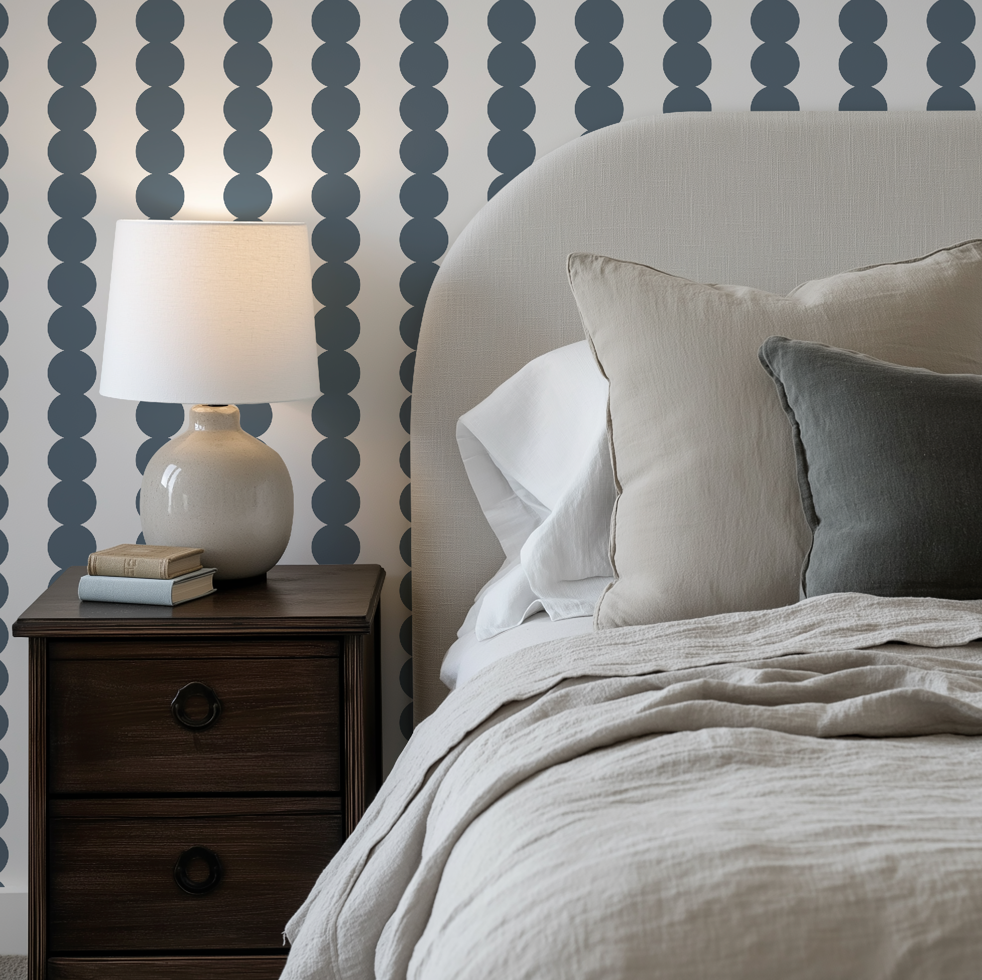 Scallop Stripe Dark Gray Wallpaper by RebelMod