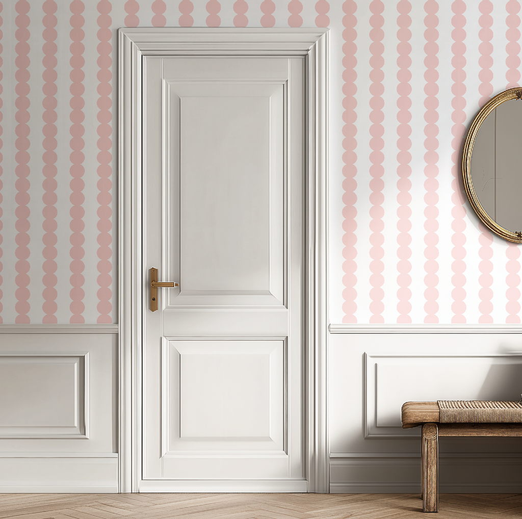 Scallop Stripe Pink Wallpaper - Image 9 by RebelMod