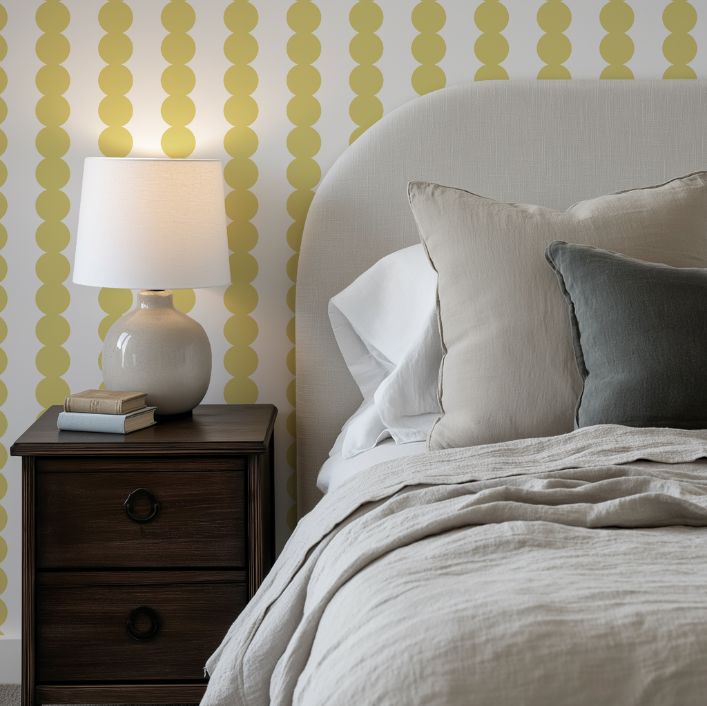Scallop Stripe Yellow Wallpaper - Image 5 by RebelMod