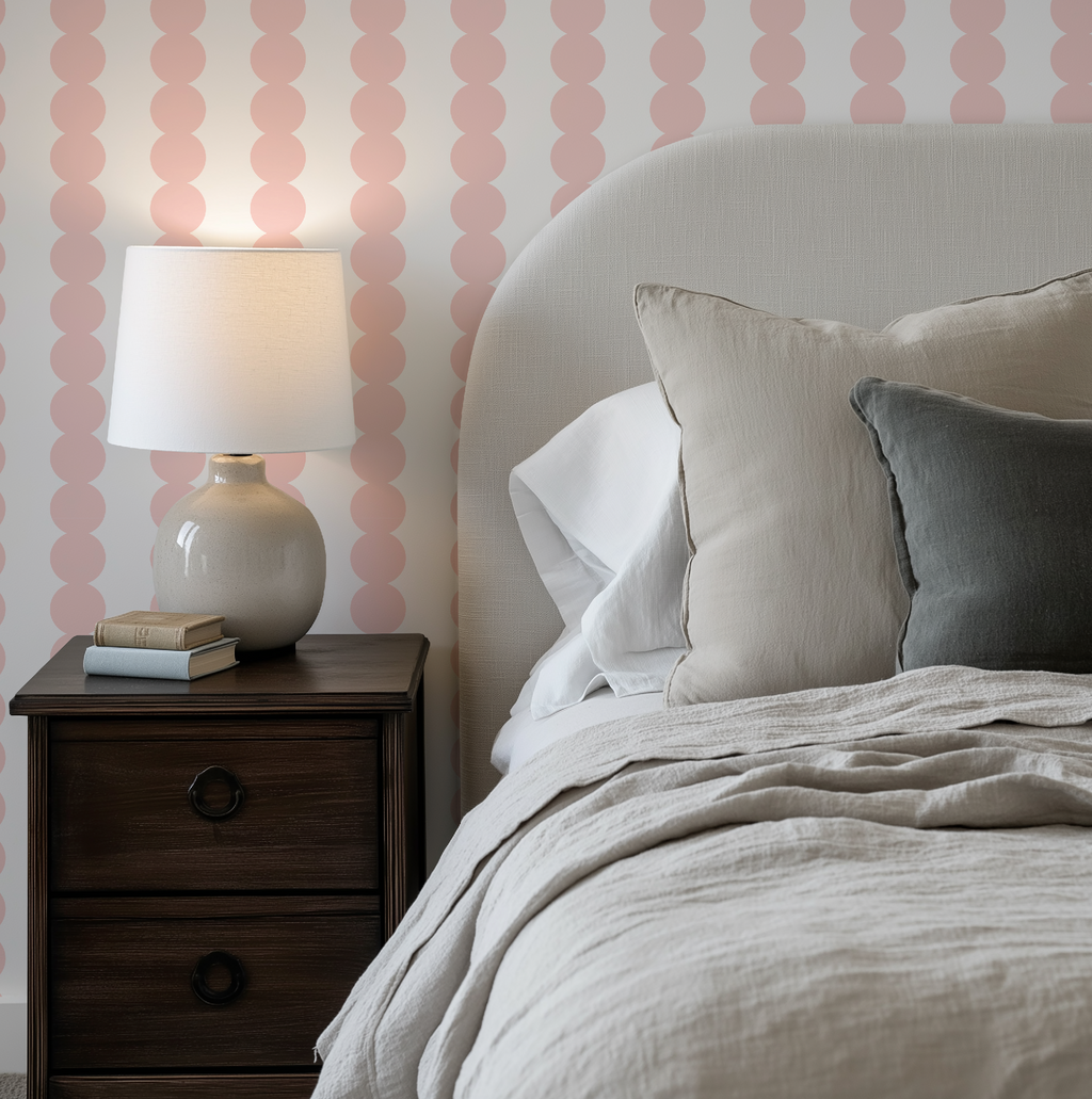 Scallop Stripe Pink Wallpaper - Image 5 by RebelMod