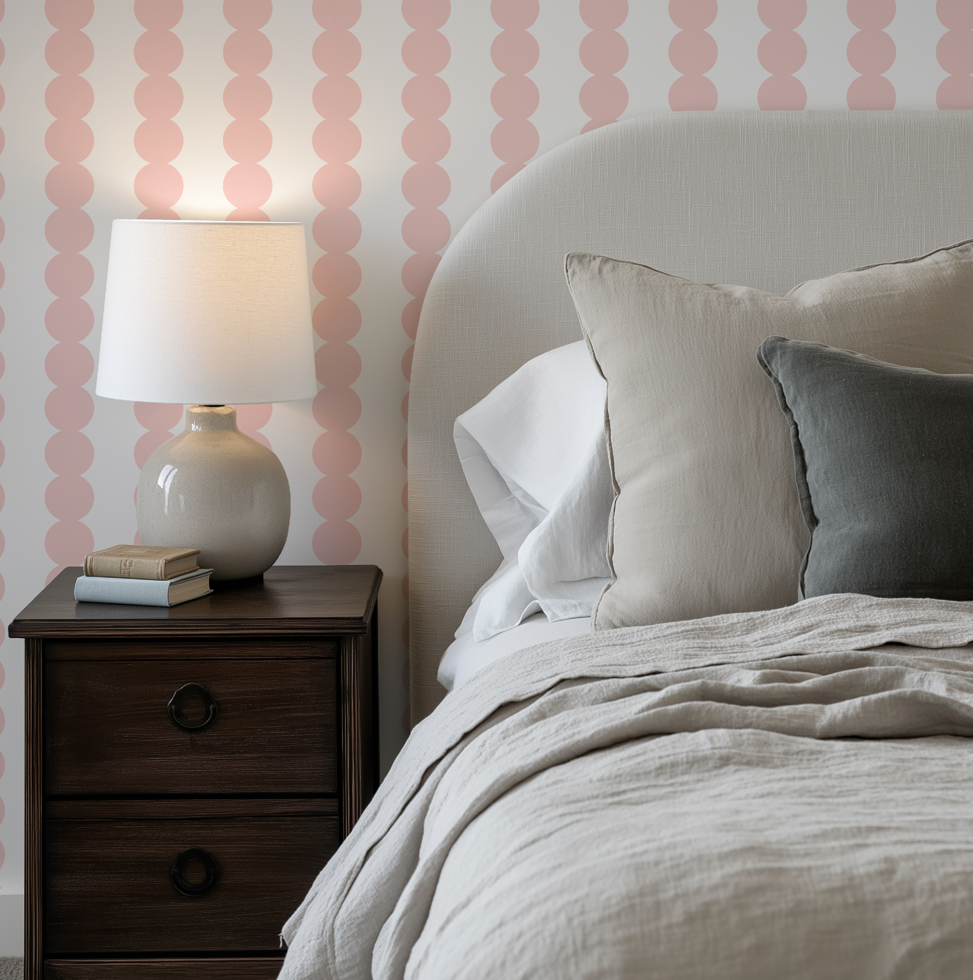 Scallop Stripe Pink Wallpaper - Image 5 by RebelMod