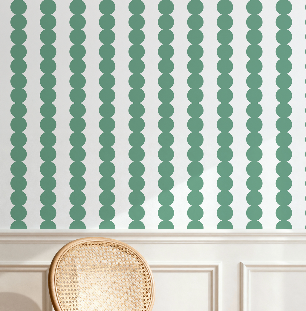 Scallop Stripe Green Wallpaper - Image 8 by RebelMod