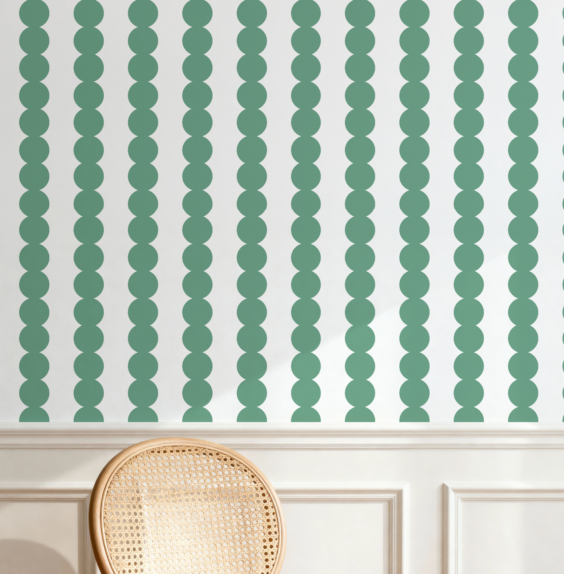 Scallop Stripe Green Wallpaper - Image 8 by RebelMod