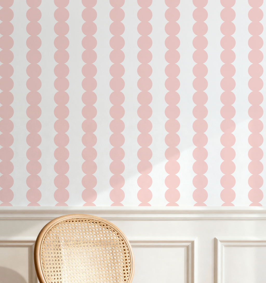 Scallop Stripe Pink Wallpaper - Image 6 by RebelMod