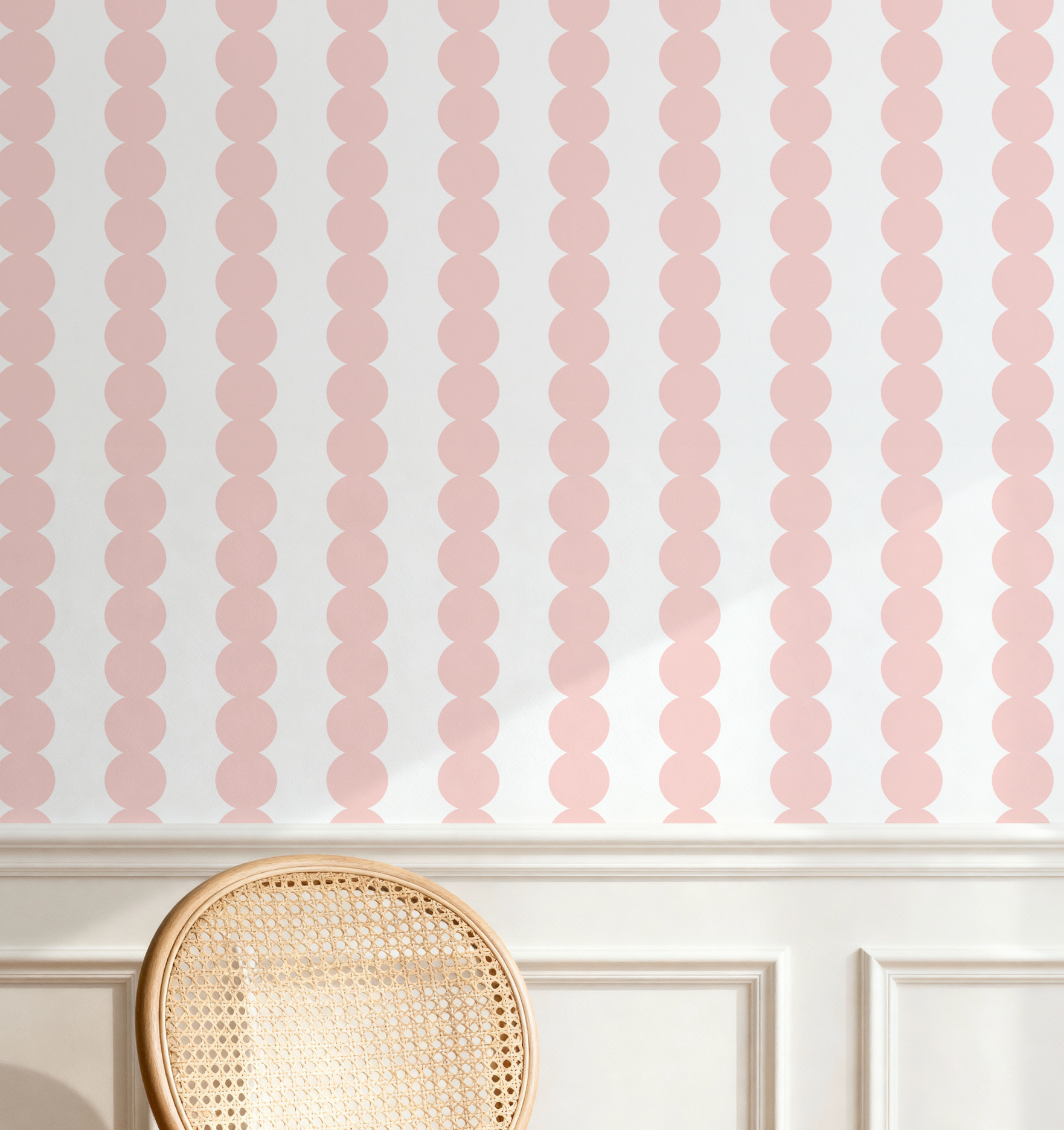 Scallop Stripe Pink Wallpaper - Image 6 by RebelMod