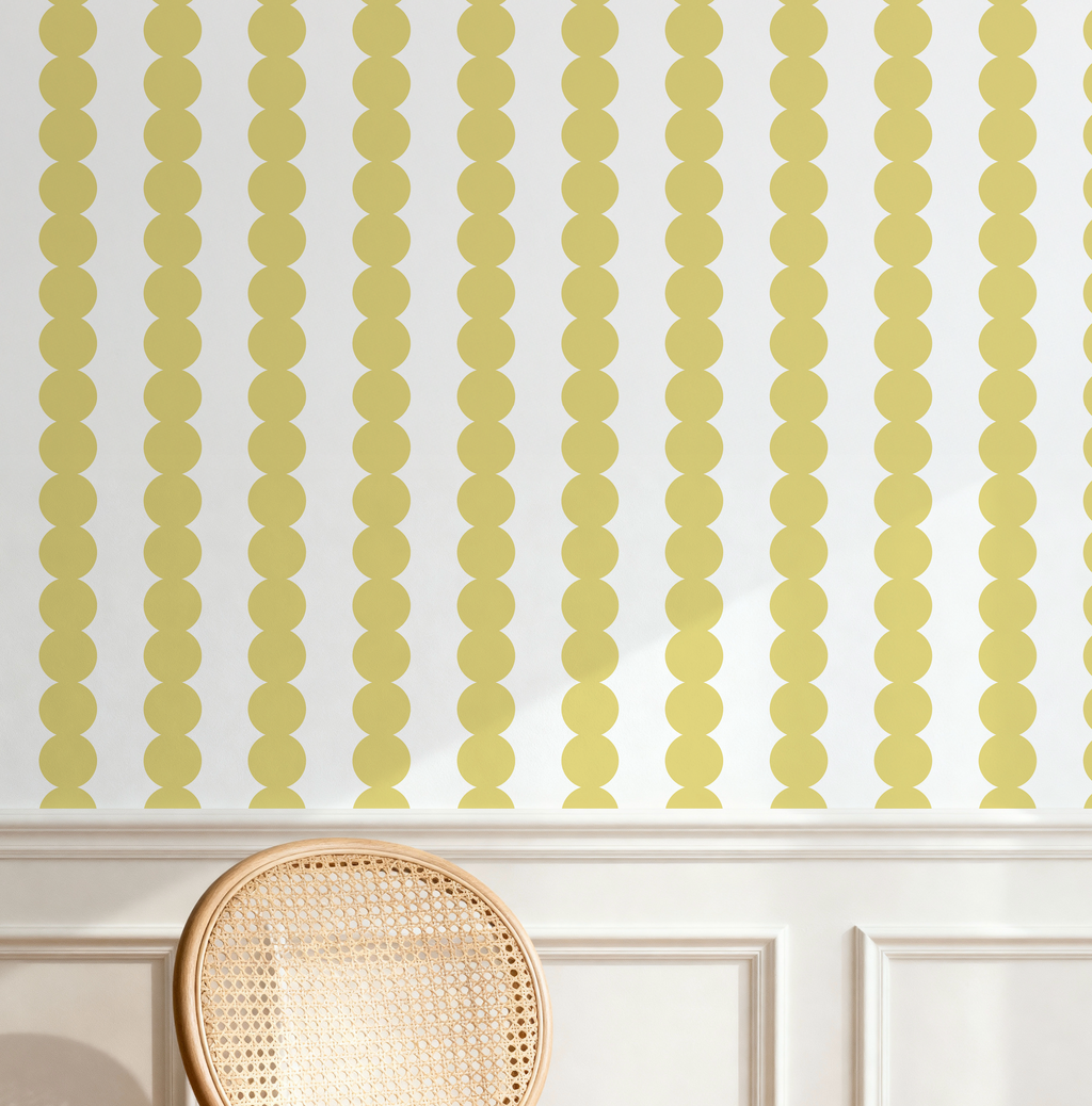 Scallop Stripe Yellow Wallpaper - Image 6 by RebelMod