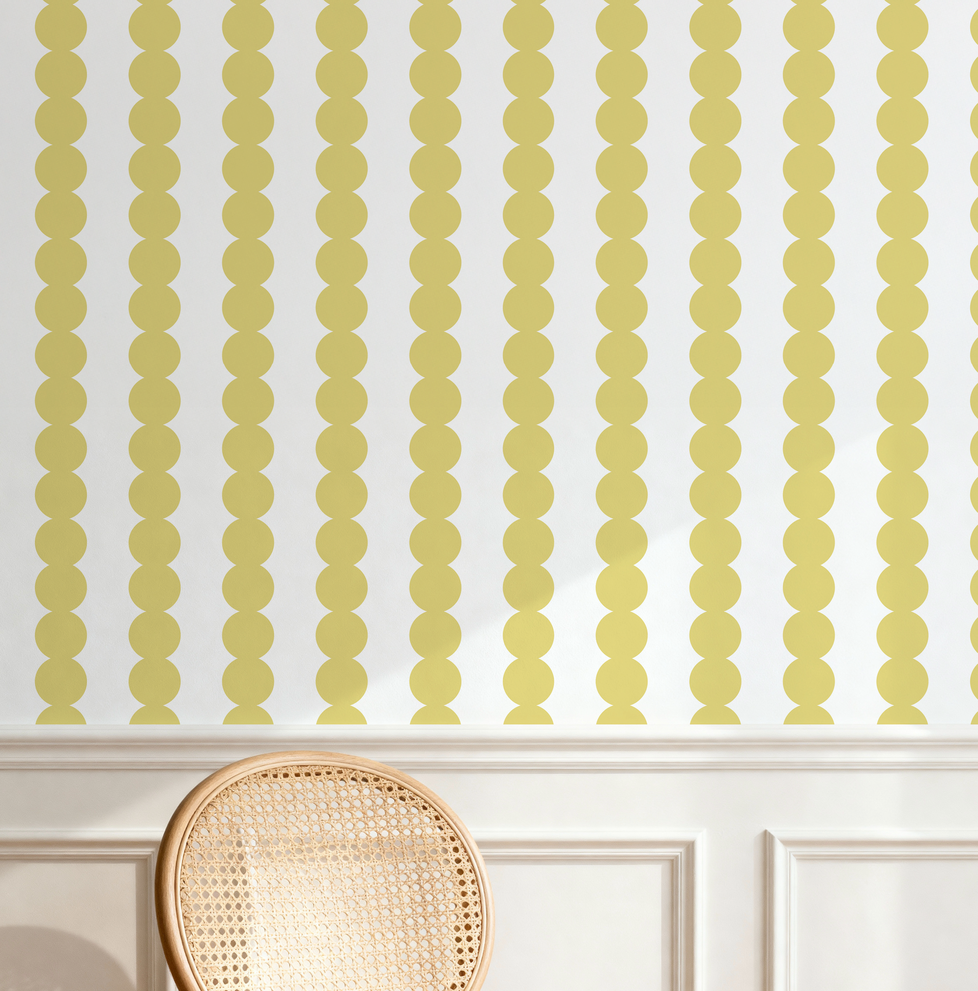 Scallop Stripe Yellow Wallpaper - Image 6 by RebelMod