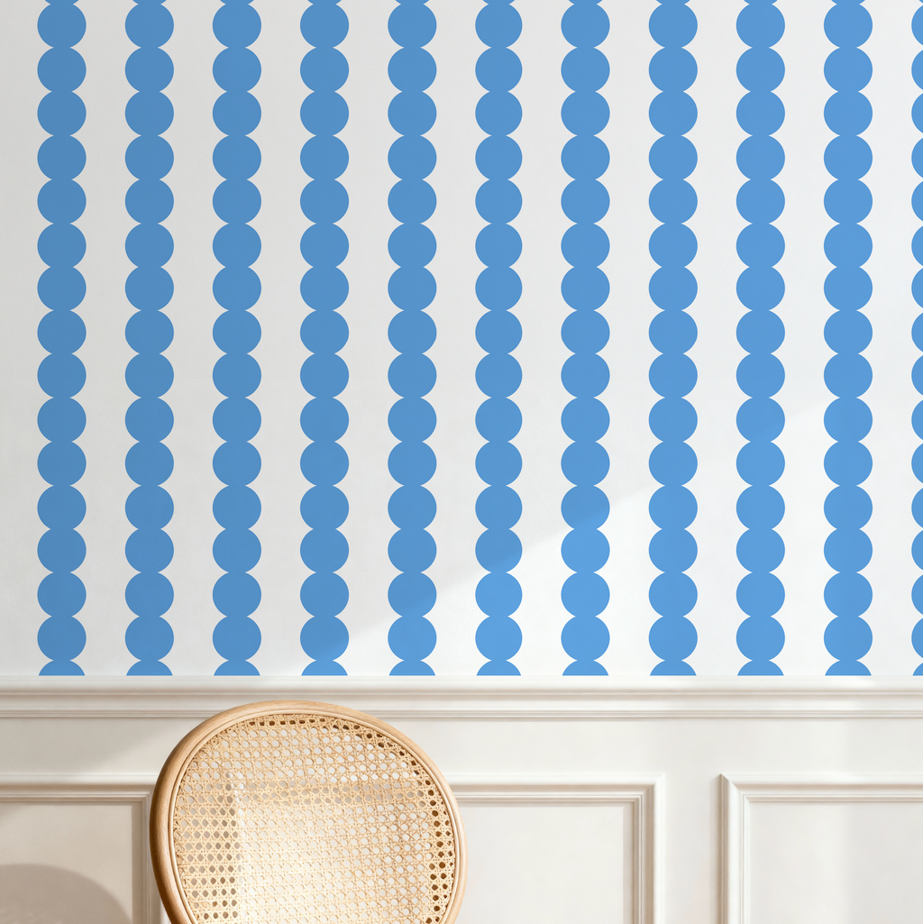 Scallop Stripe Blue Wallpaper - Image 7 by RebelMod