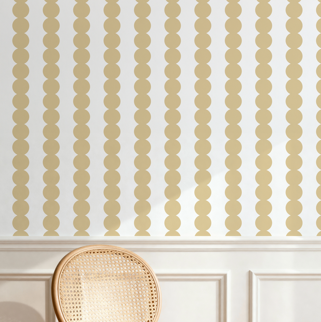 Scallop Stripe Muted Yellow Wallpaper - Image 9 by RebelMod