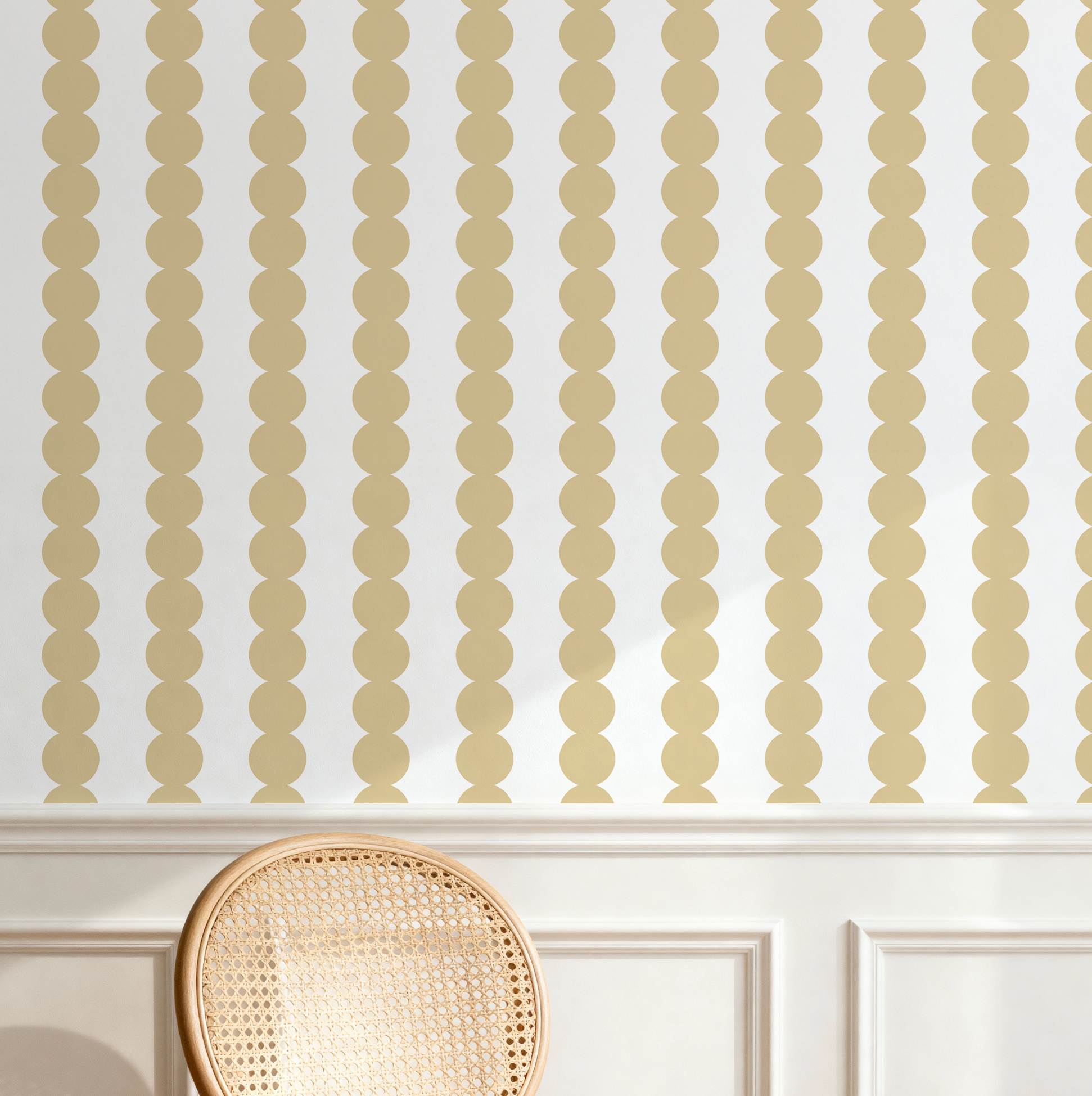 Scallop Stripe Muted Yellow Wallpaper - Image 9 by RebelMod