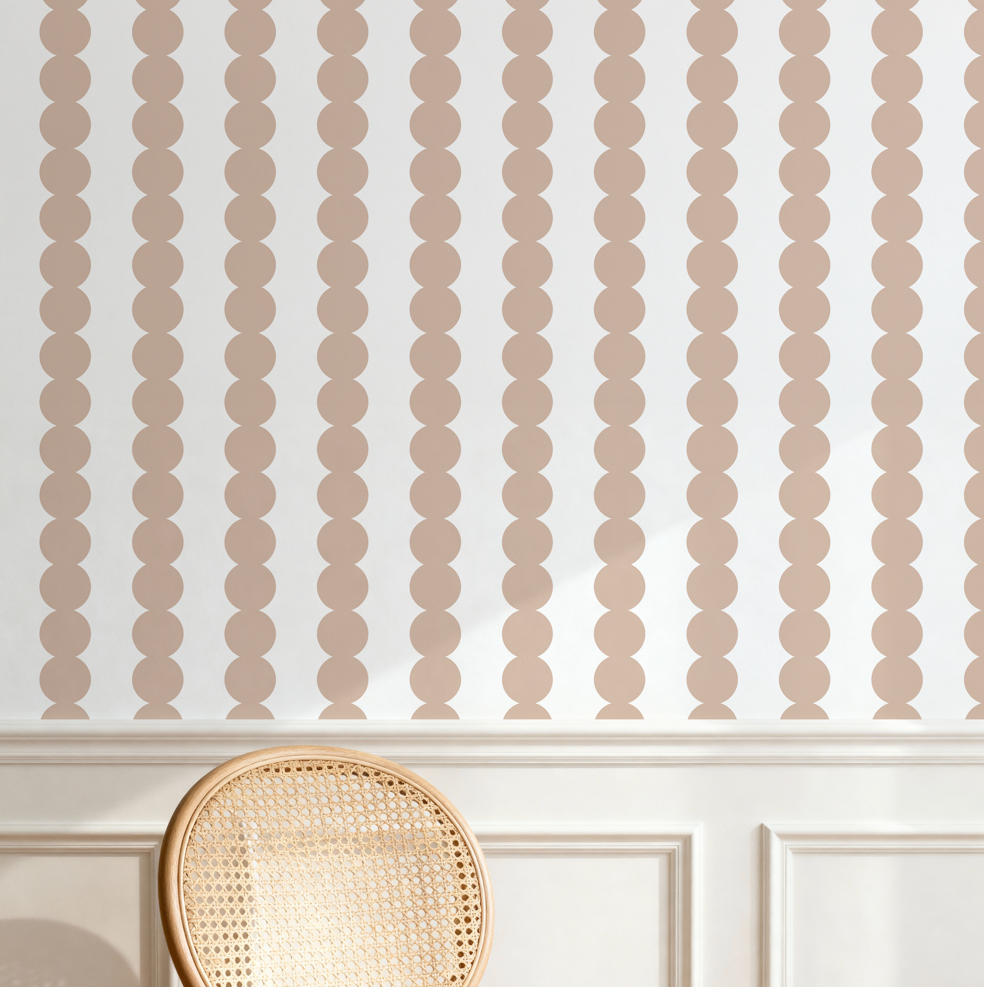 Scallop Stripe Muted Pink Wallpaper - Image 6 by RebelMod
