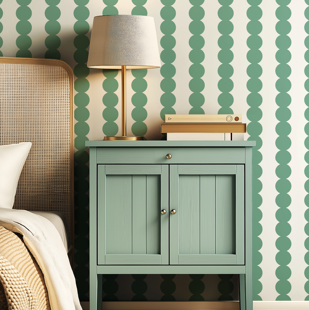 Scallop Stripe Green Wallpaper - Image 9 by RebelMod