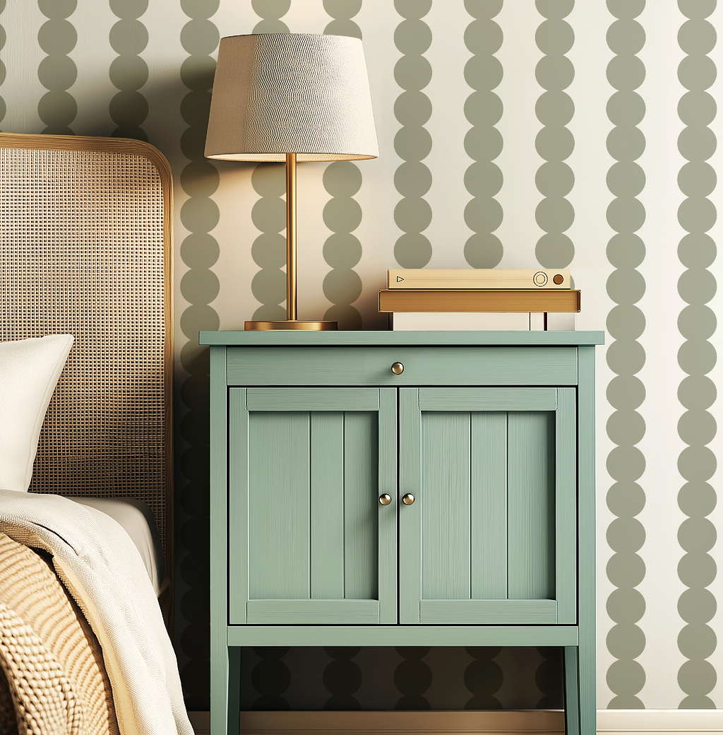 Scallop Stripe Taupe Wallpaper - Image 8 by RebelMod