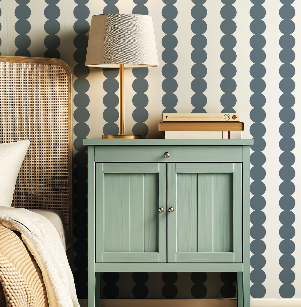 Scallop Stripe Dark Gray Wallpaper - Image 8 by RebelMod