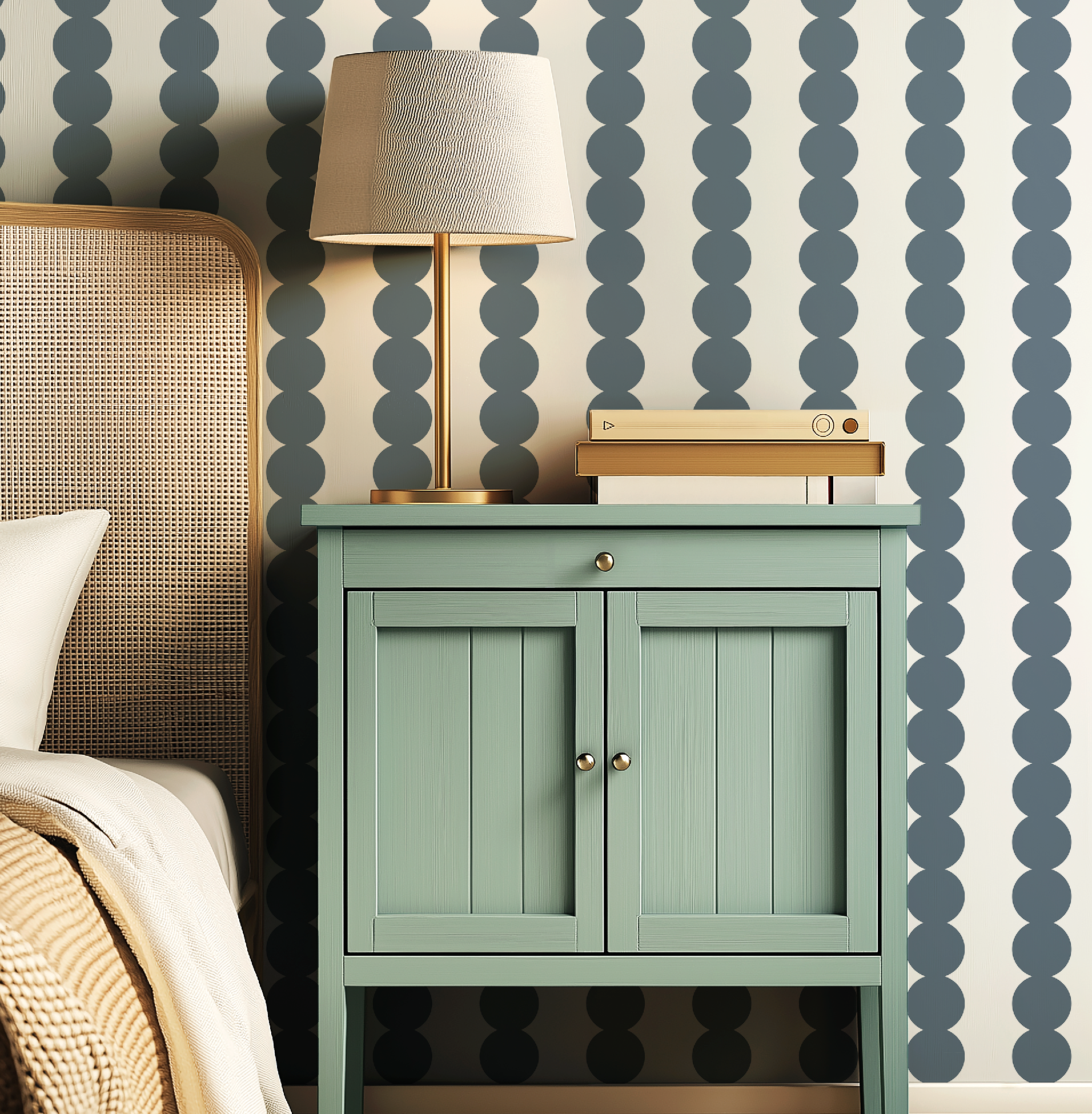 Scallop Stripe Dark Gray Wallpaper - Image 8 by RebelMod