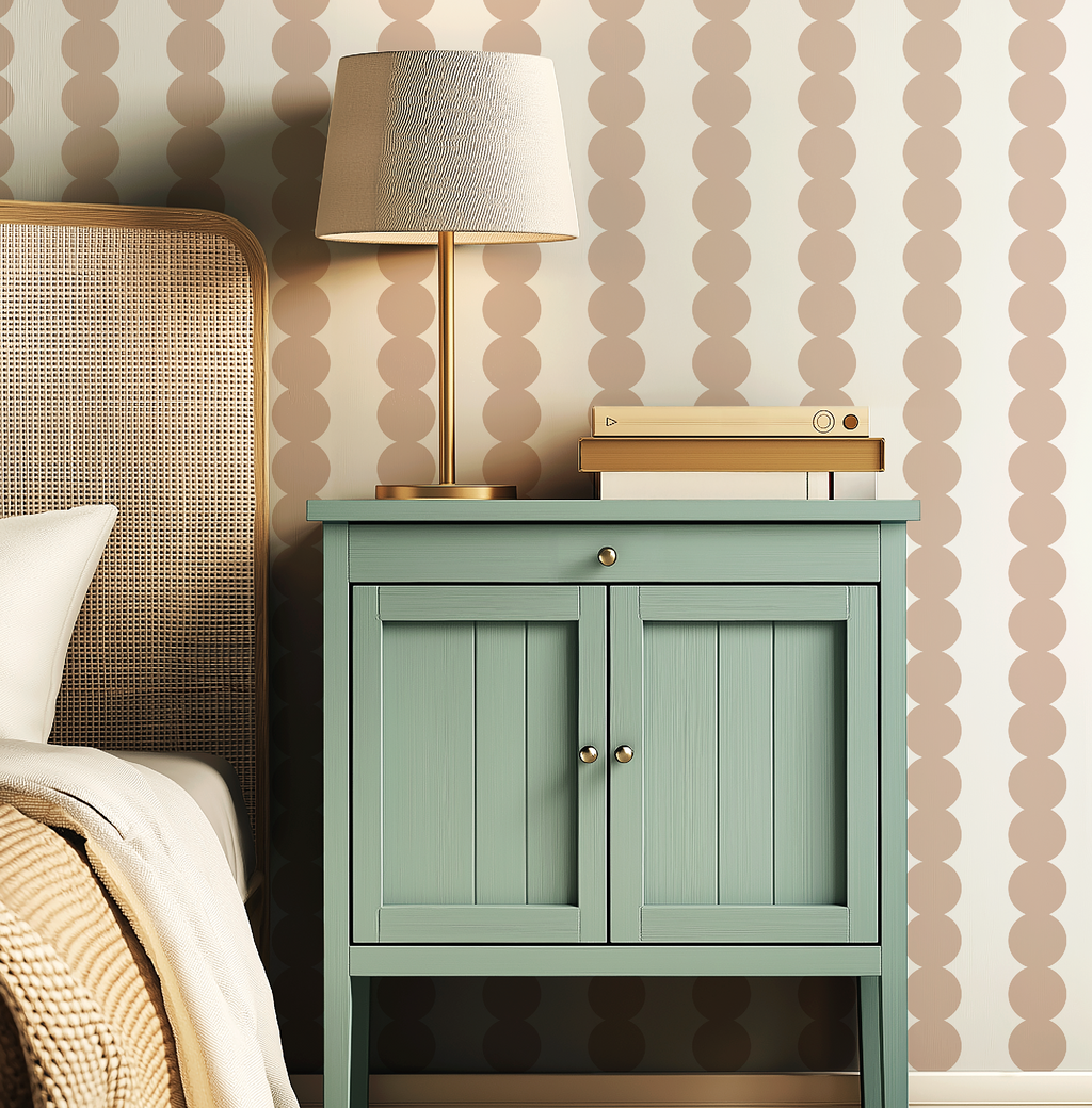 Scallop Stripe Muted Pink Wallpaper - Image 7 by RebelMod