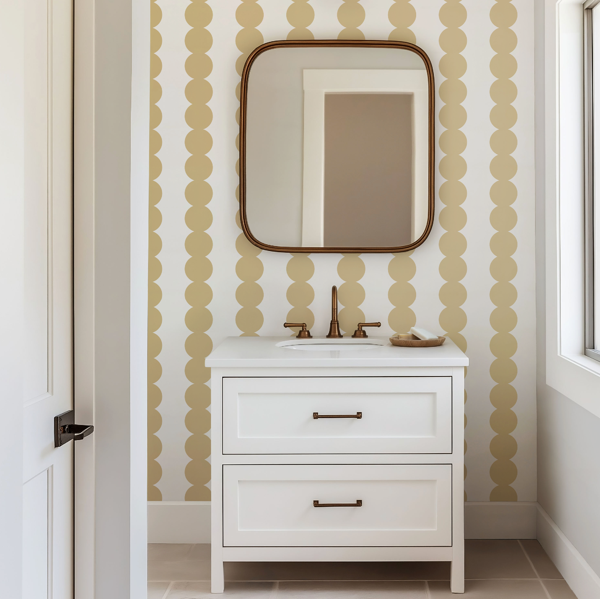 Scallop Stripe Muted Yellow Wallpaper - Image 10 by RebelMod
