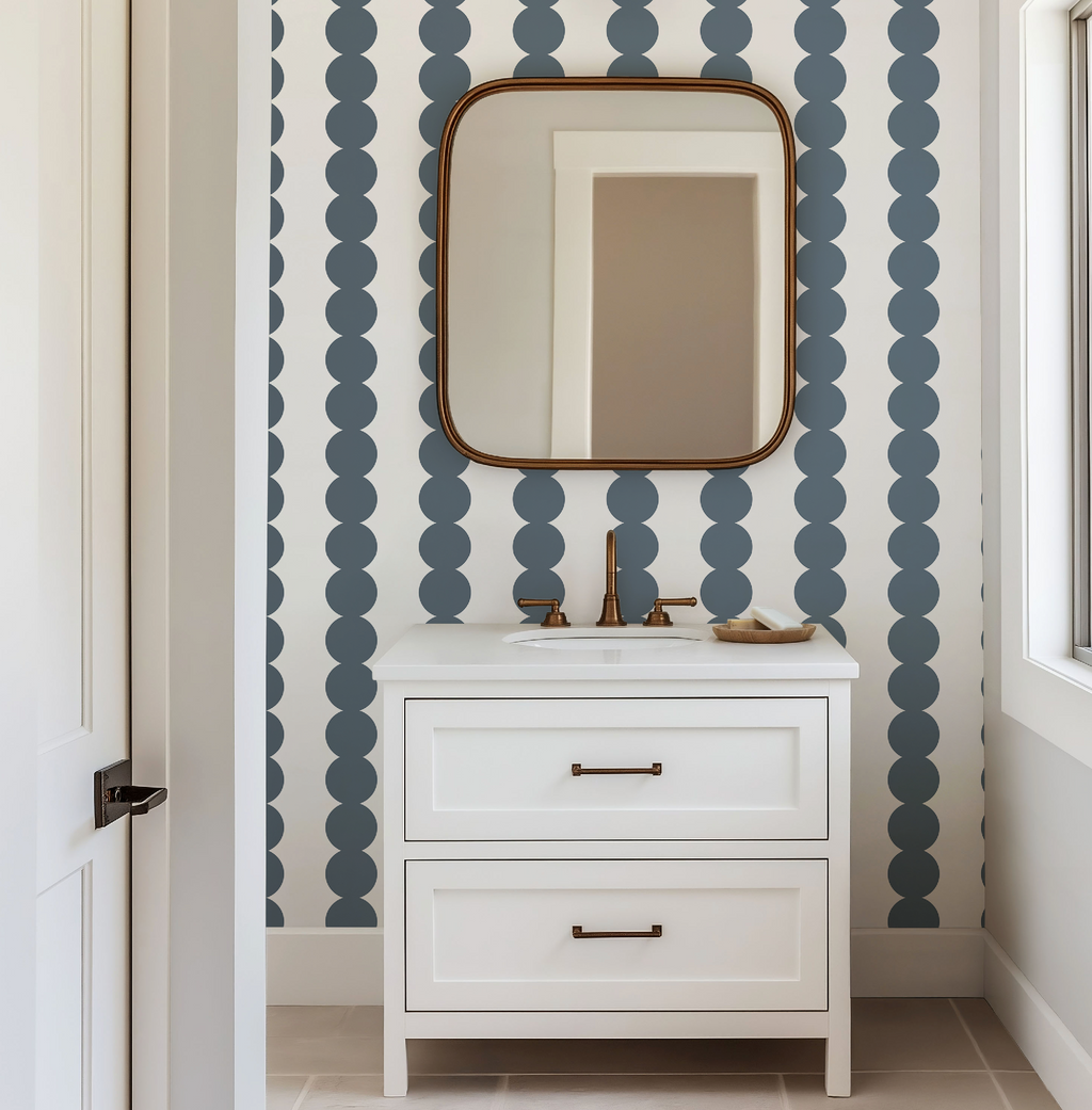 Scallop Stripe Dark Gray Wallpaper - Image 9 by RebelMod