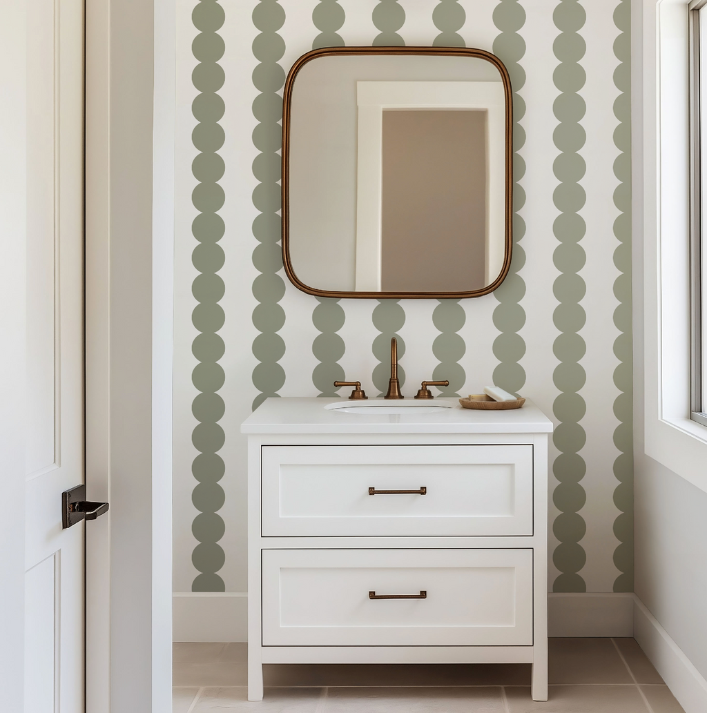 Scallop Stripe Taupe Wallpaper - Image 9 by RebelMod