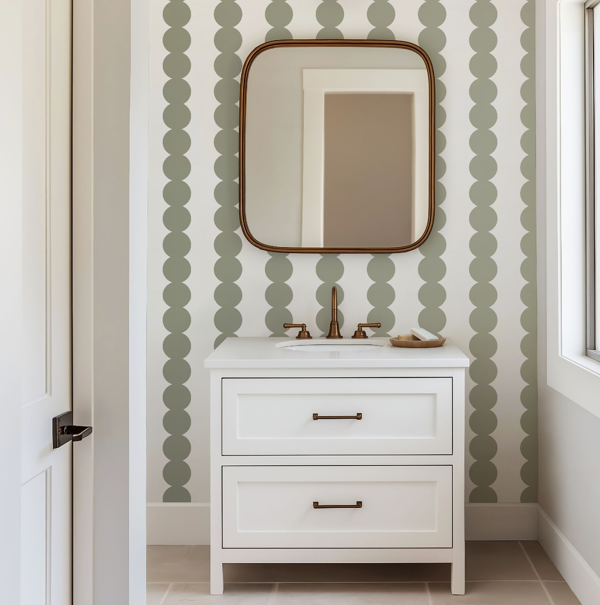 Scallop Stripe Taupe Wallpaper - Image 9 by RebelMod