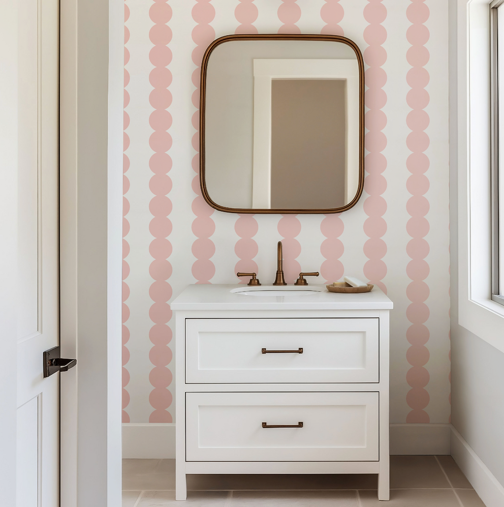 Scallop Stripe Pink Wallpaper - Image 7 by RebelMod