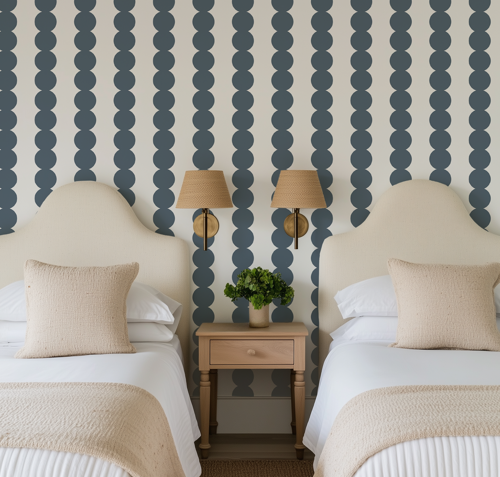 Scallop Stripe Dark Gray Wallpaper - Image 10 by RebelMod