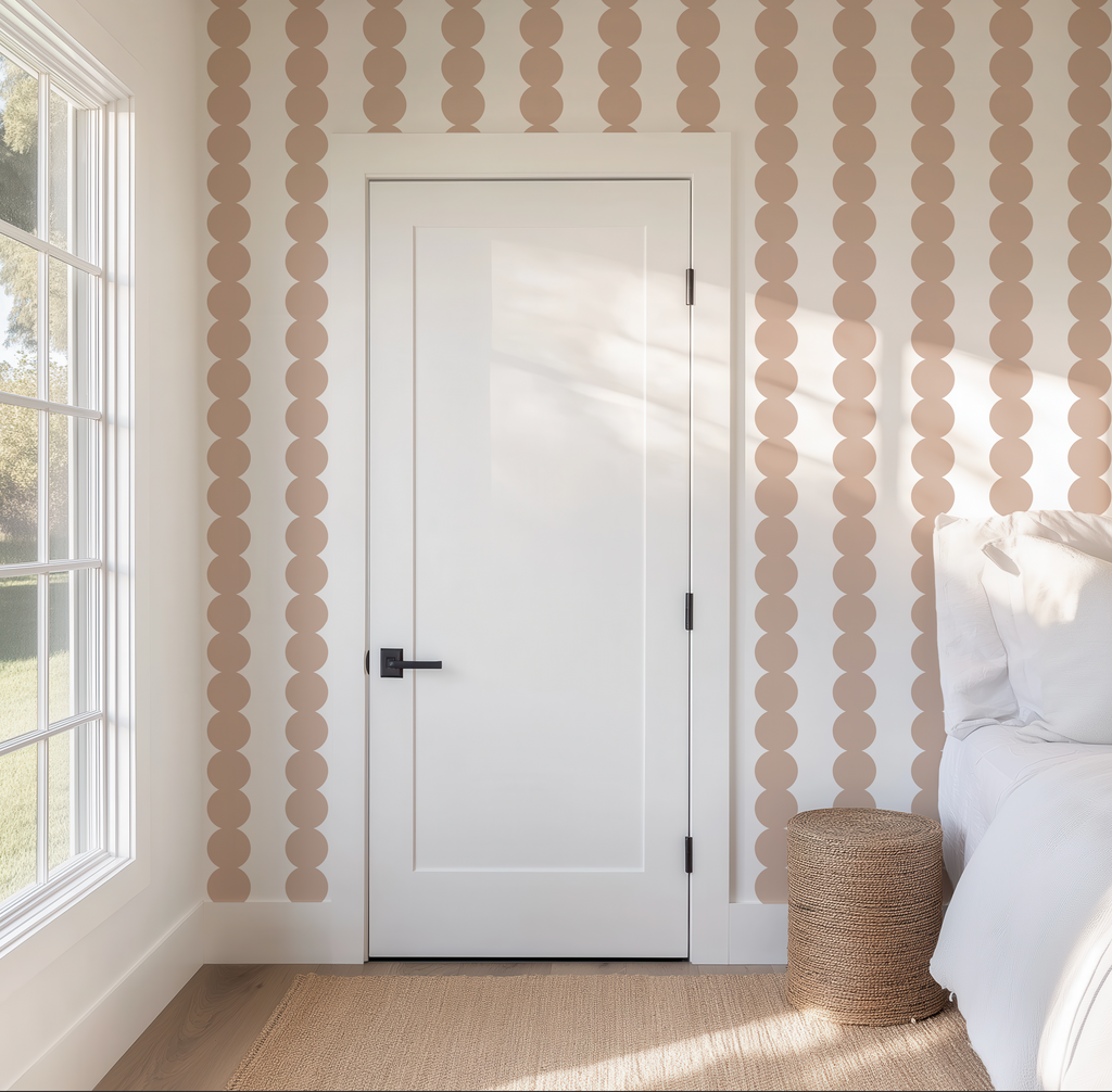 Scallop Stripe Muted Pink Wallpaper - Image 10 by RebelMod